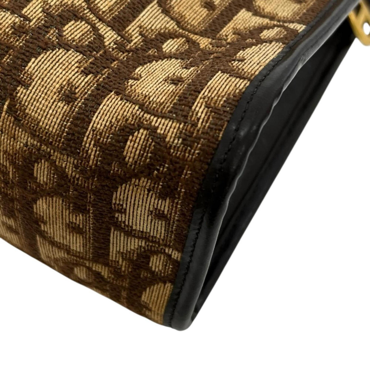 Christian Dior Brown Canvas Leather Shoulder Bag (Pre-Owned)