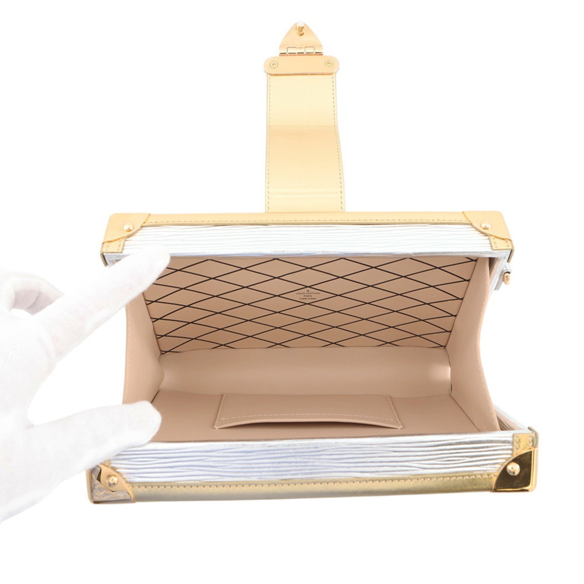 Louis Vuitton Gold Silver Clutch Bag Handbag Shoulder Bag (Pre-Owned)
