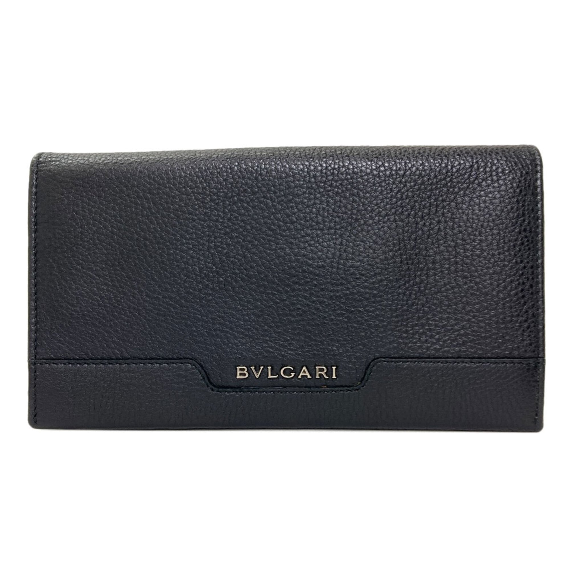 Bvlgari Black Leather Long Wallet (Bi-Fold) (Pre-Owned)