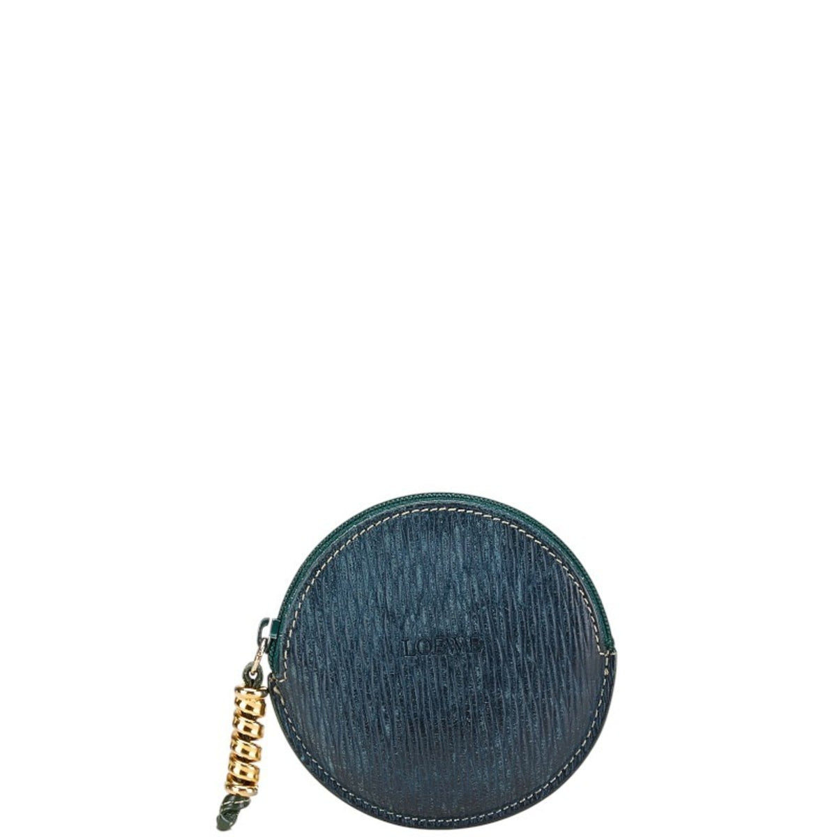 Loewe Green Leather Coin Purse/Coin Case (Pre-Owned)