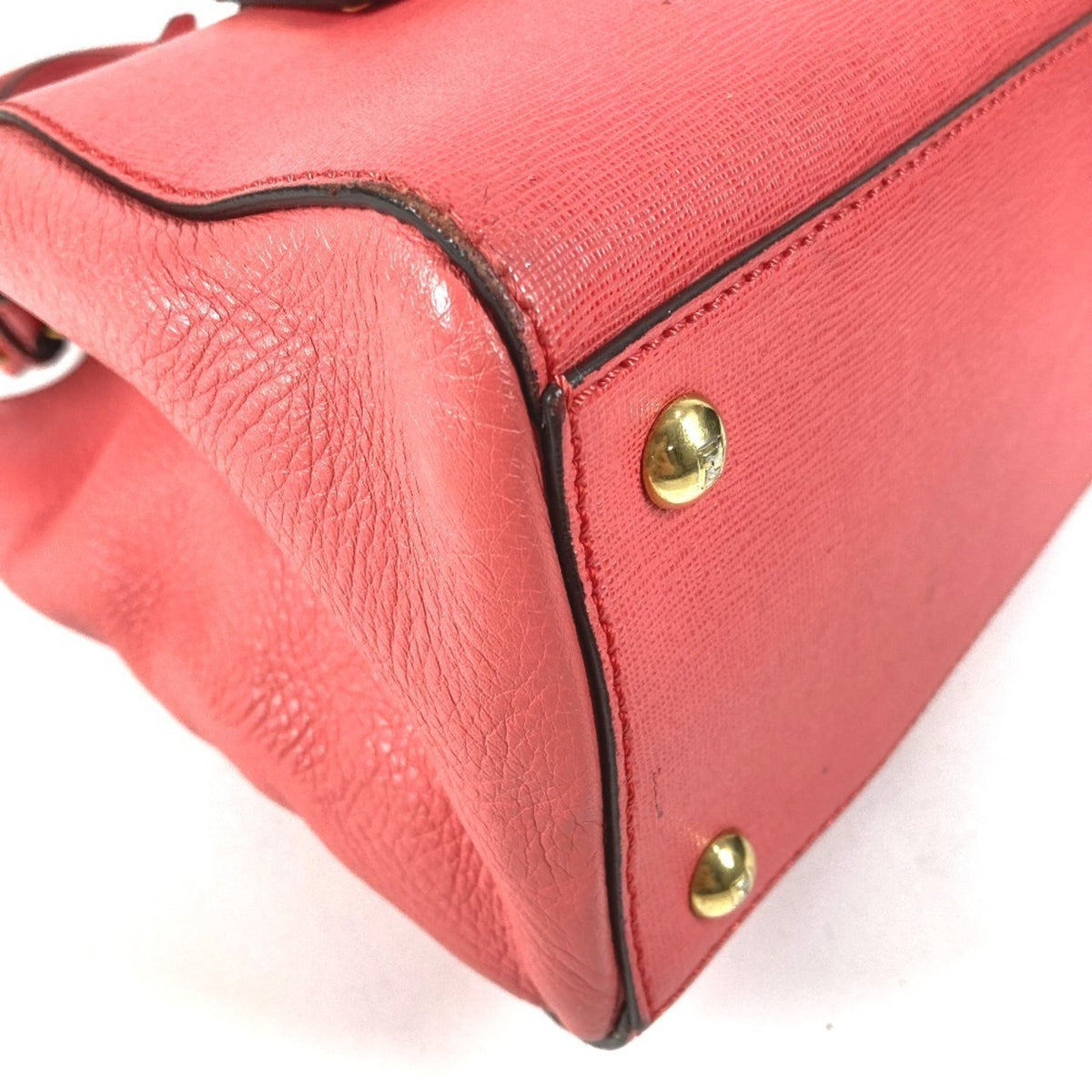 Fendi Pink Leather Handbag Shoulder Bag (Pre-Owned)