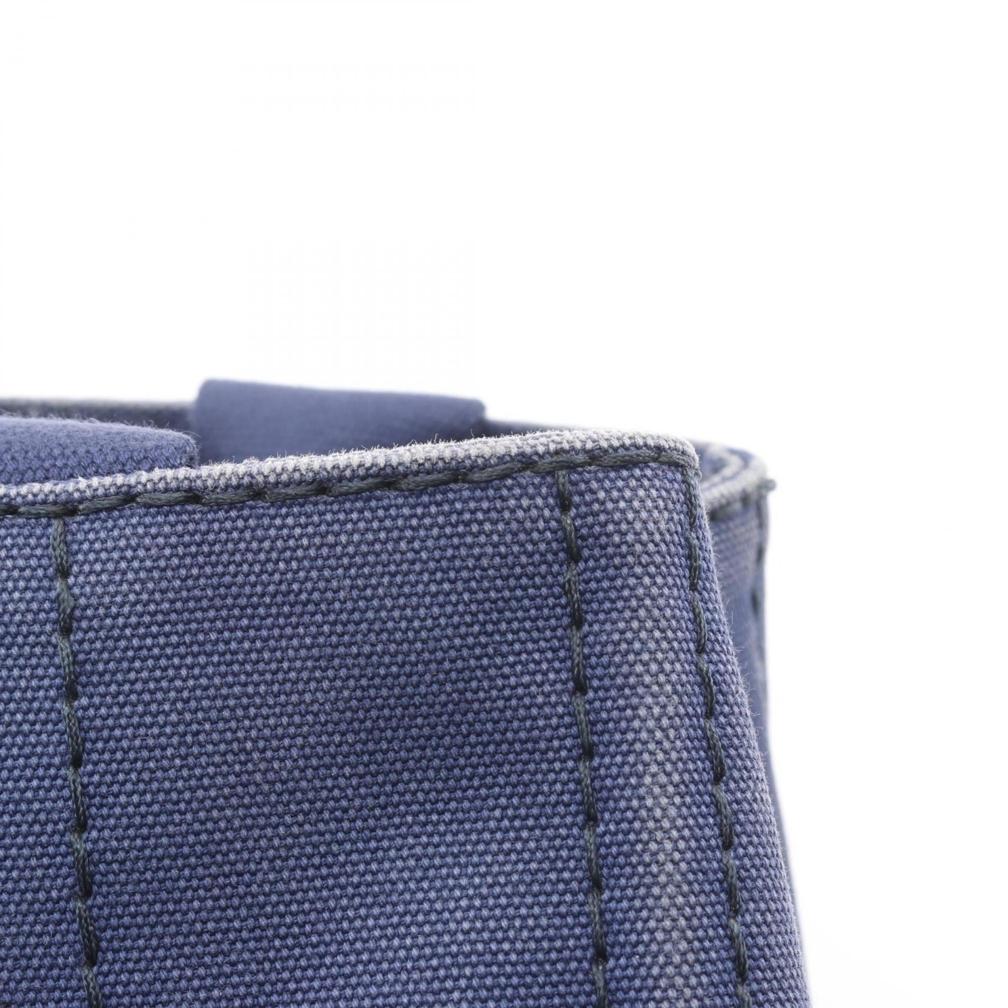 Prada Blue Canvas Handbag Tote Bag (Pre-Owned)