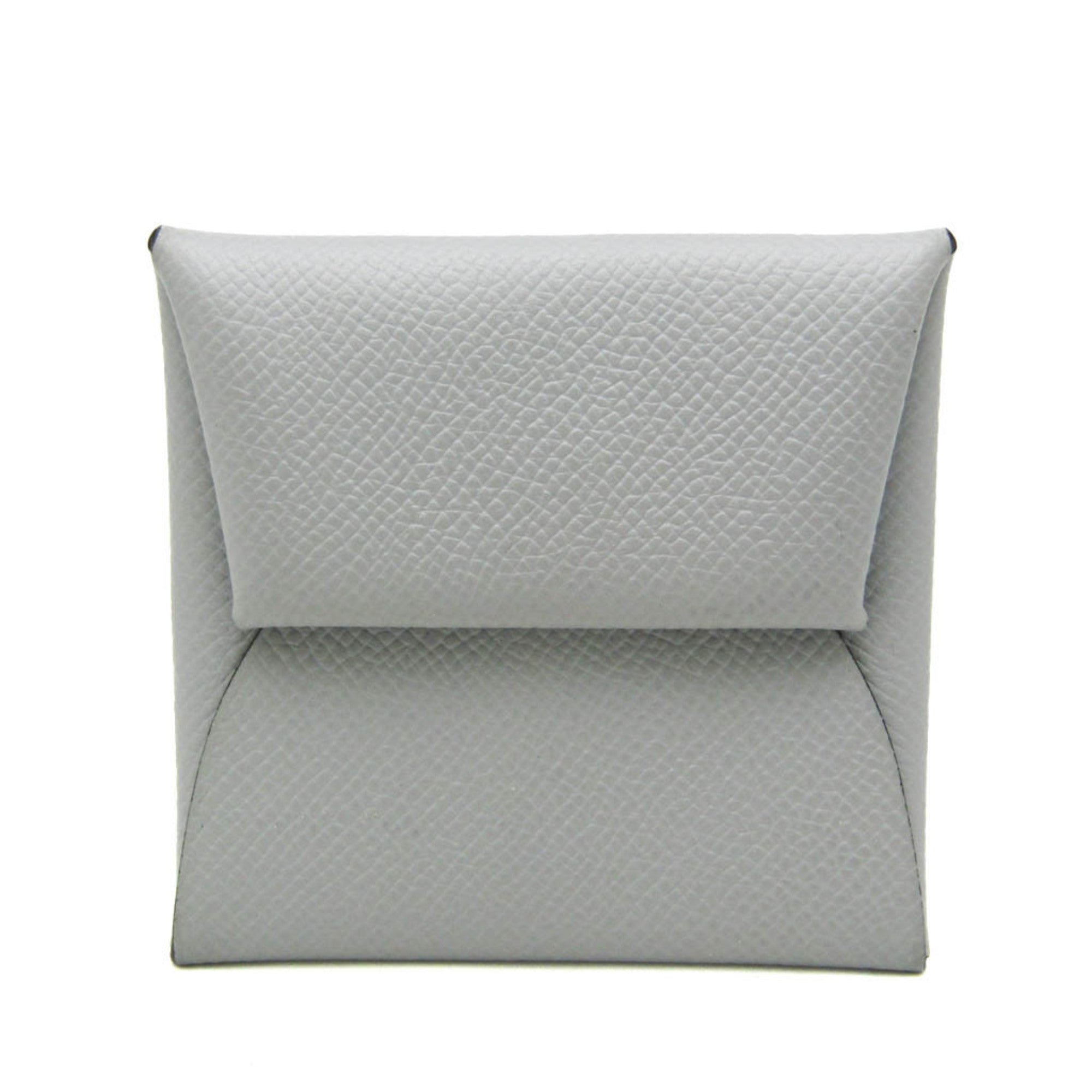 Hermes Bastia Gray Epsom Leather Coin Purse/Coin Case (Pre-Owned)