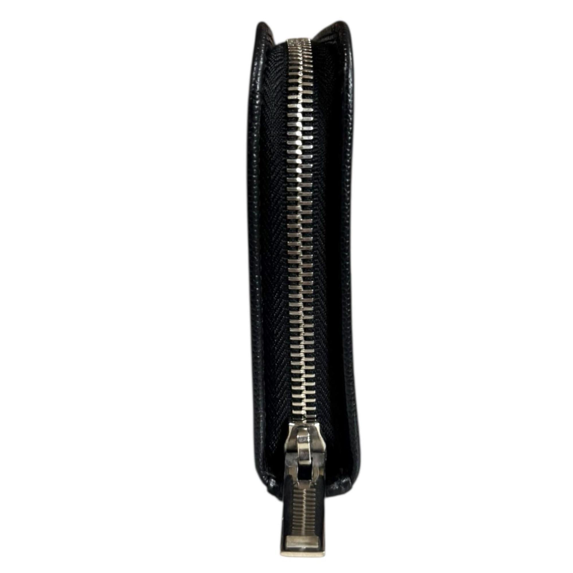 Saint Laurent Black Leather Long Wallet (Bi-Fold) (Pre-Owned)