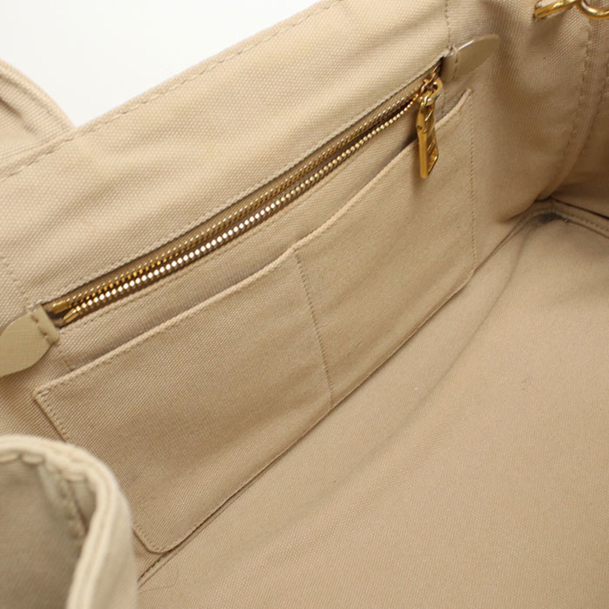 Prada Beige Canvas Tote Bag (Pre-Owned)