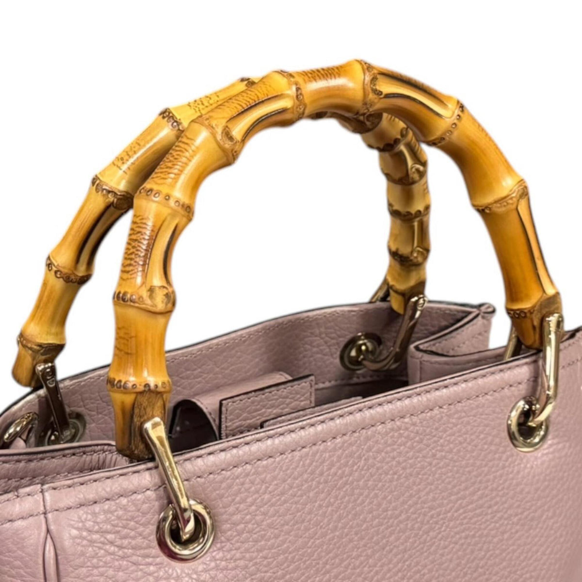 Gucci Pink Bamboo Handbag Shoulder Bag (Pre-Owned)