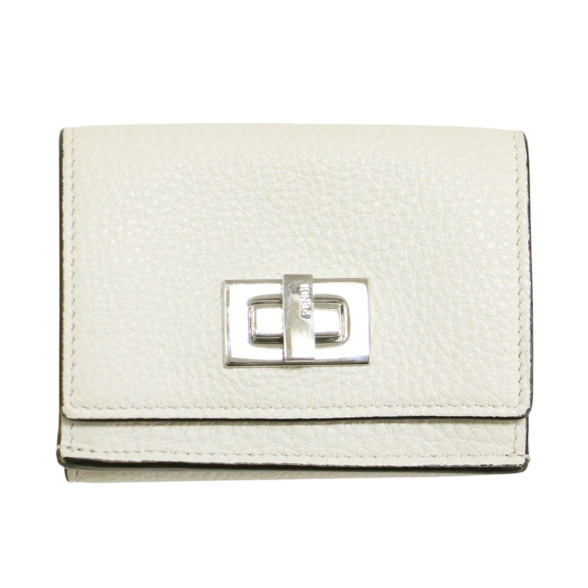 Fendi White Leather Wallet (Tri-Fold) (Pre-Owned)