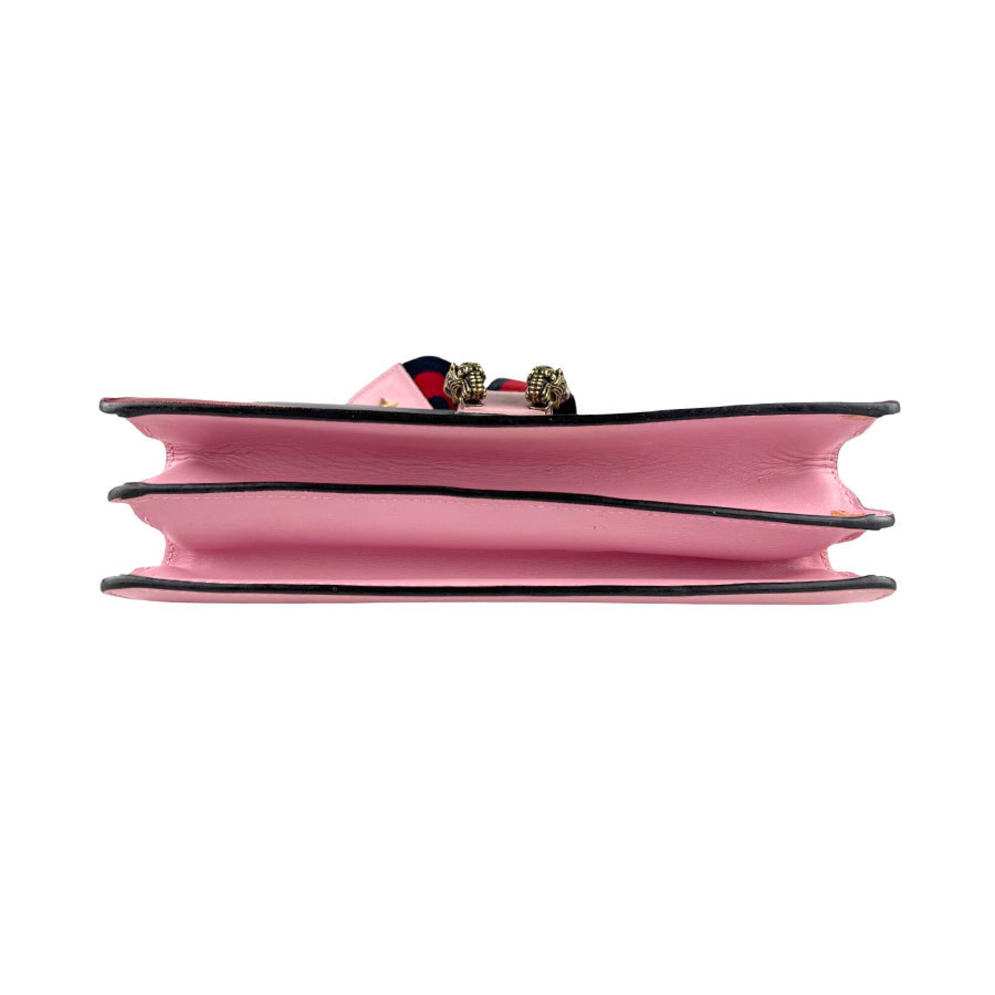 Gucci Navy Pink Red Color Leather Handbag Shoulder Bag (Pre-Owned)