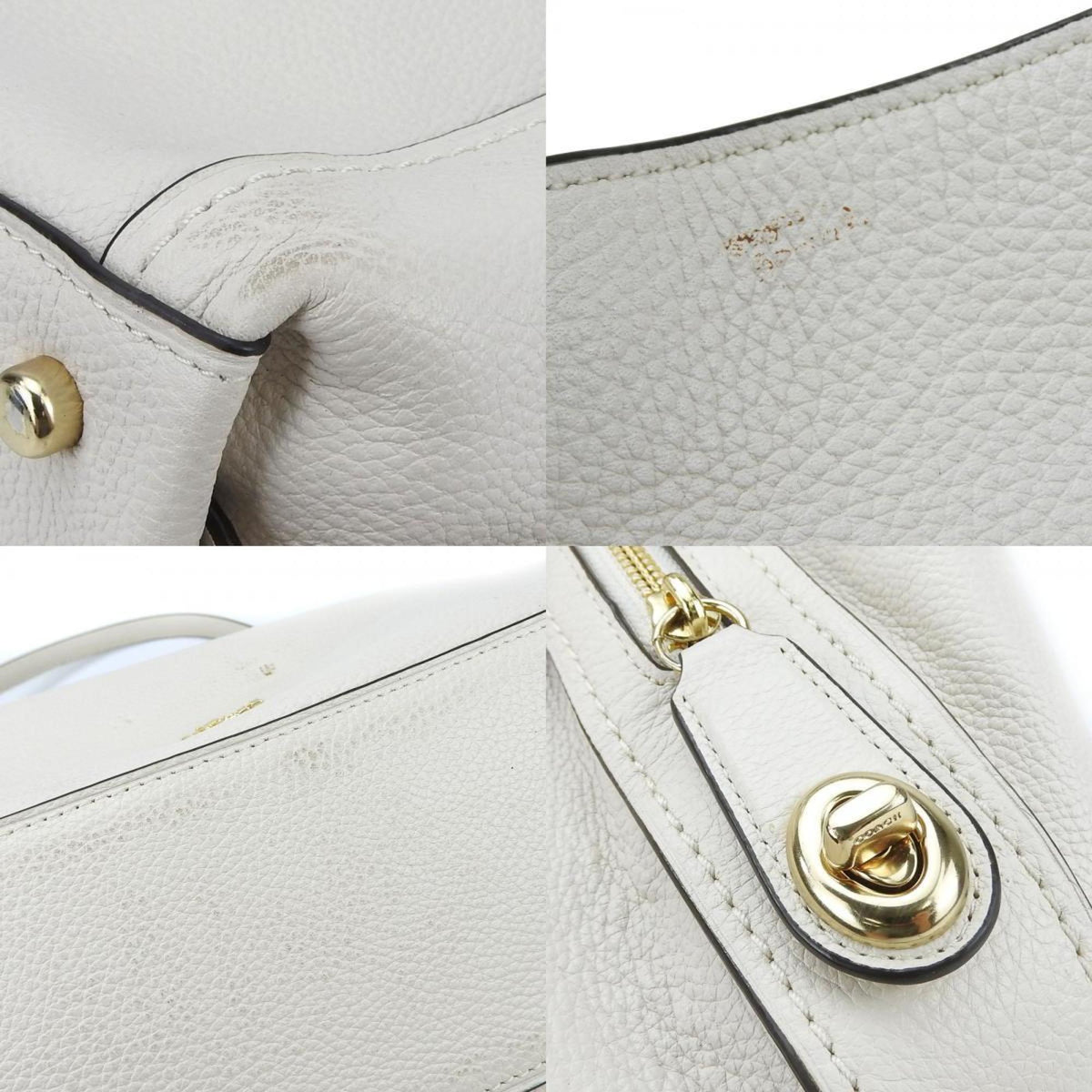 Coach Off-White Leather Shoulder Bag (Pre-Owned)