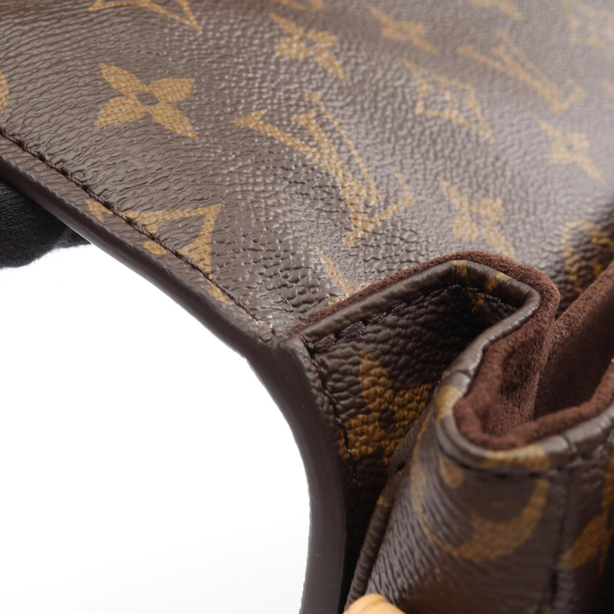 Louis Vuitton Brown Coated Canvas Leather Handbag Pochette (Pre-Owned)