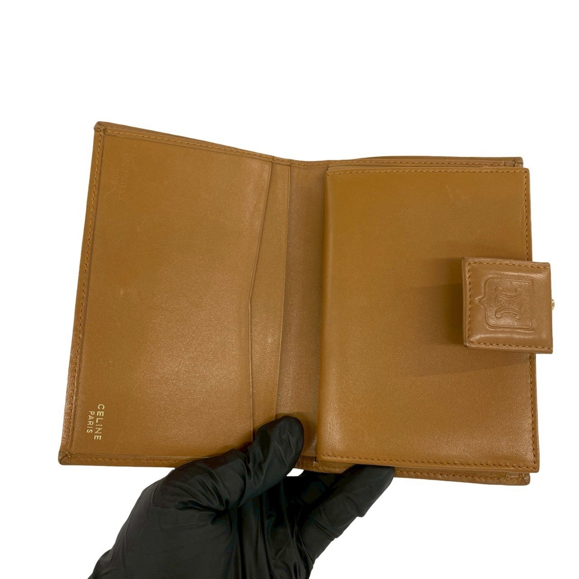 Celine Beige Brown Leather Pvc Wallet (Bi-Fold) (Pre-Owned)