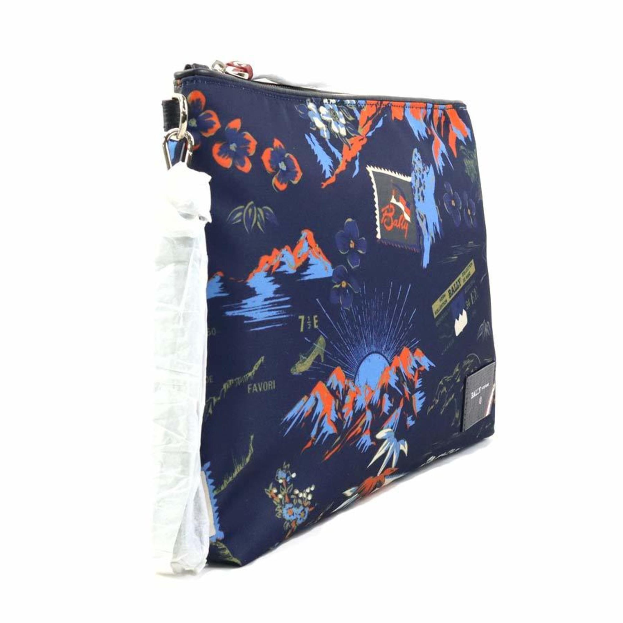 Bally Navy Nylon Clutch Bag (Pre-Owned)