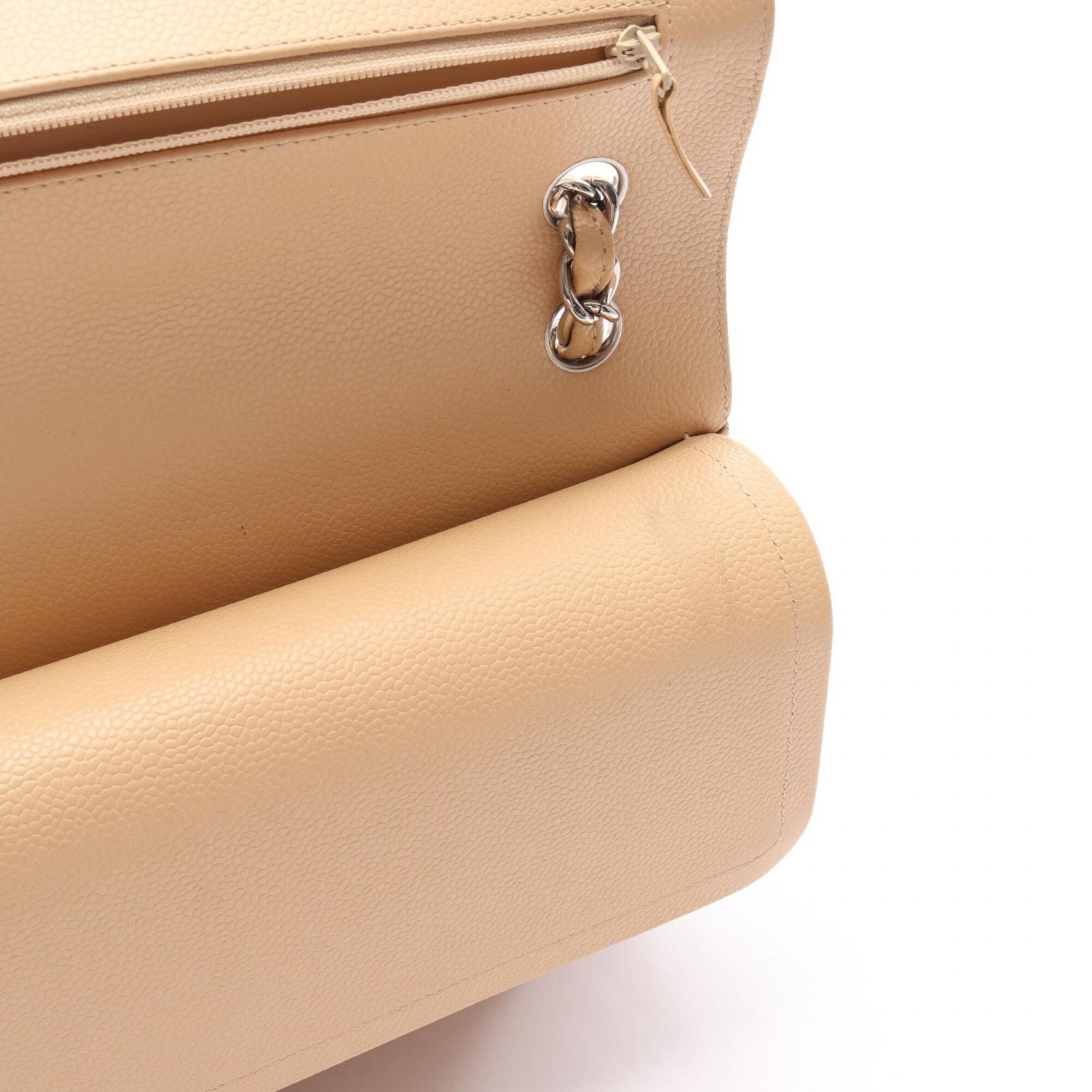 Chanel Beige Grained Calfskin Handbag Shoulder Bag (Pre-Owned)