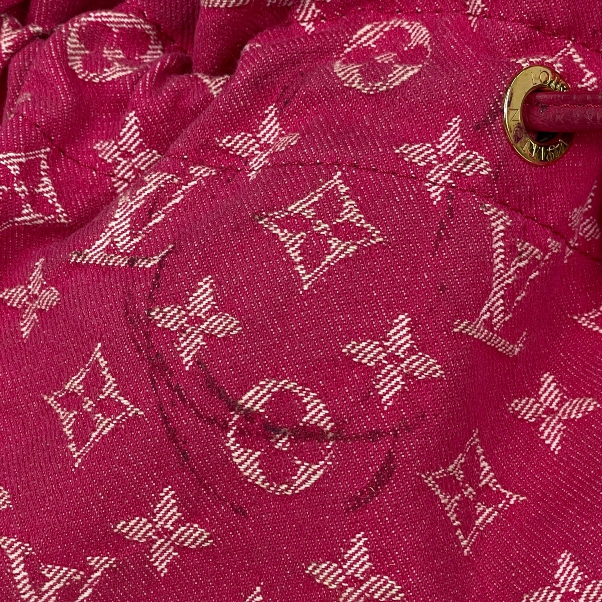 Louis Vuitton Monogram Pink Monogram Denim Handbag Shoulder Bag (Pre-Owned)