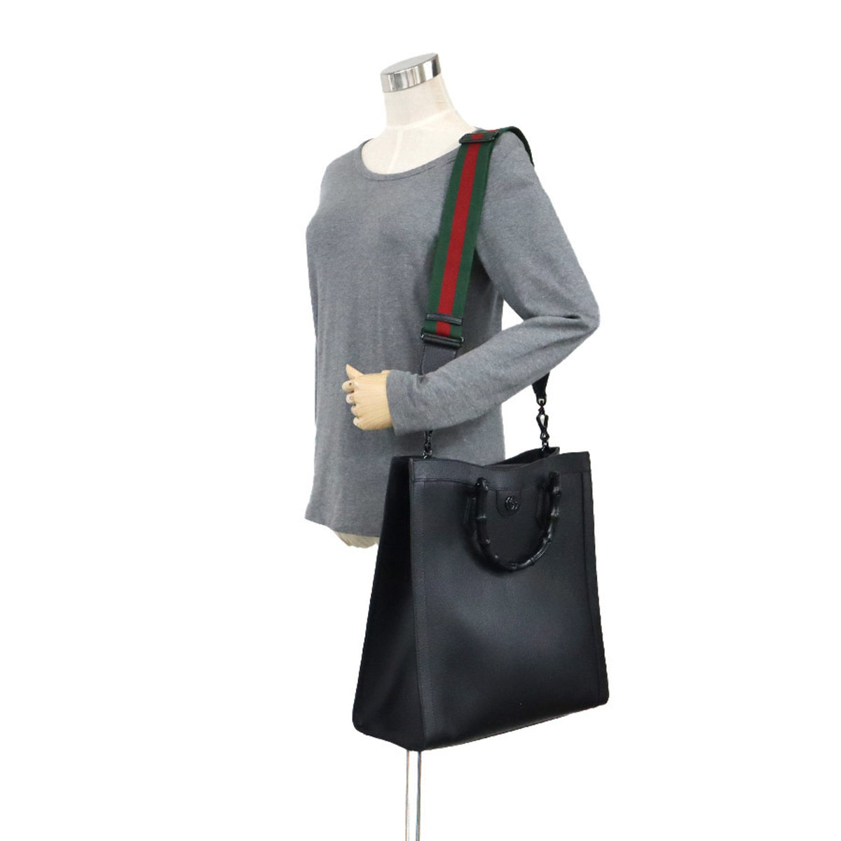 Gucci Black Leather Handbag Shoulder Bag (Pre-Owned)