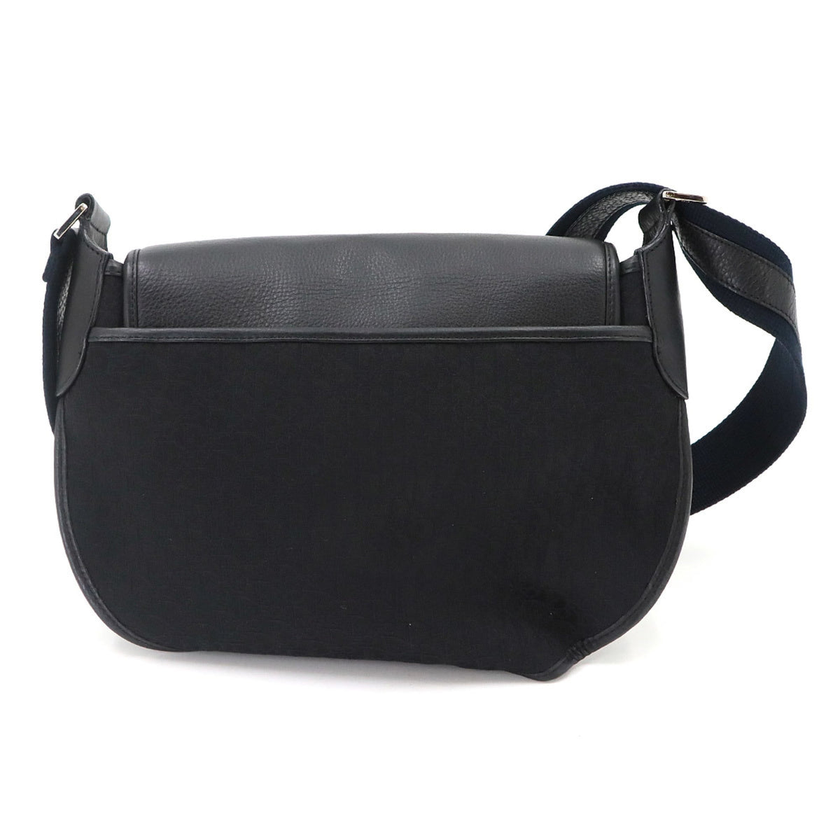 Christian Dior Black Navy Canvas Leather Shoulder Bag (Pre-Owned)