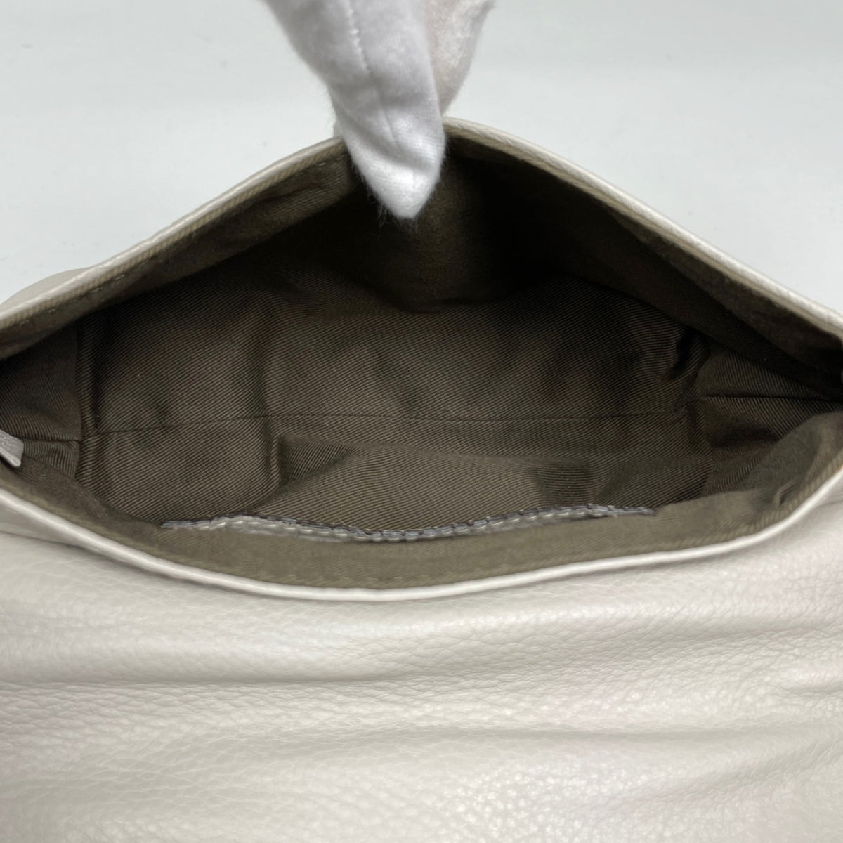 Chloé Marcie Gray Leather Shoulder Bag (Pre-Owned)