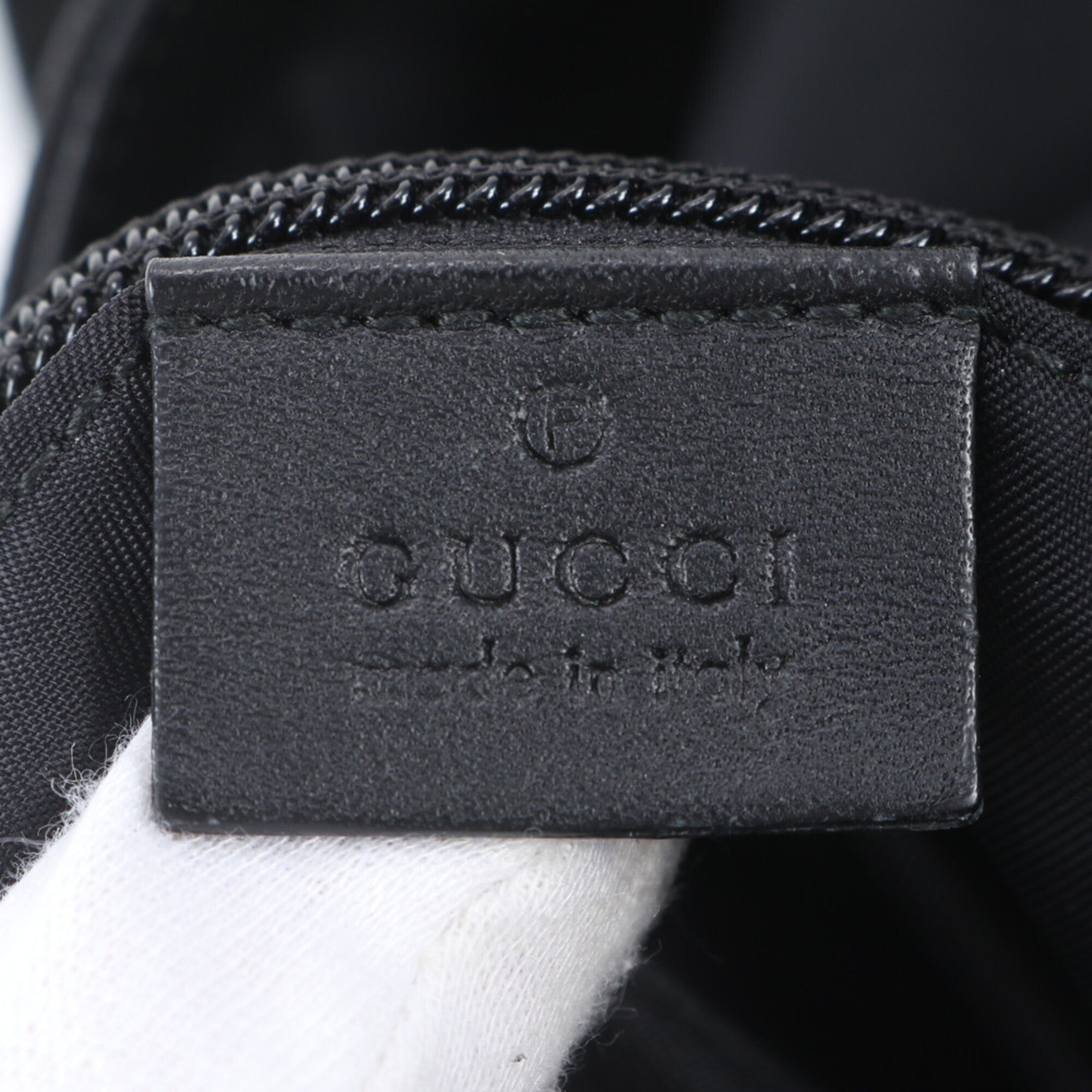 Gucci Black Leather Canvas Backpack Shoulder Bag (Pre-Owned)