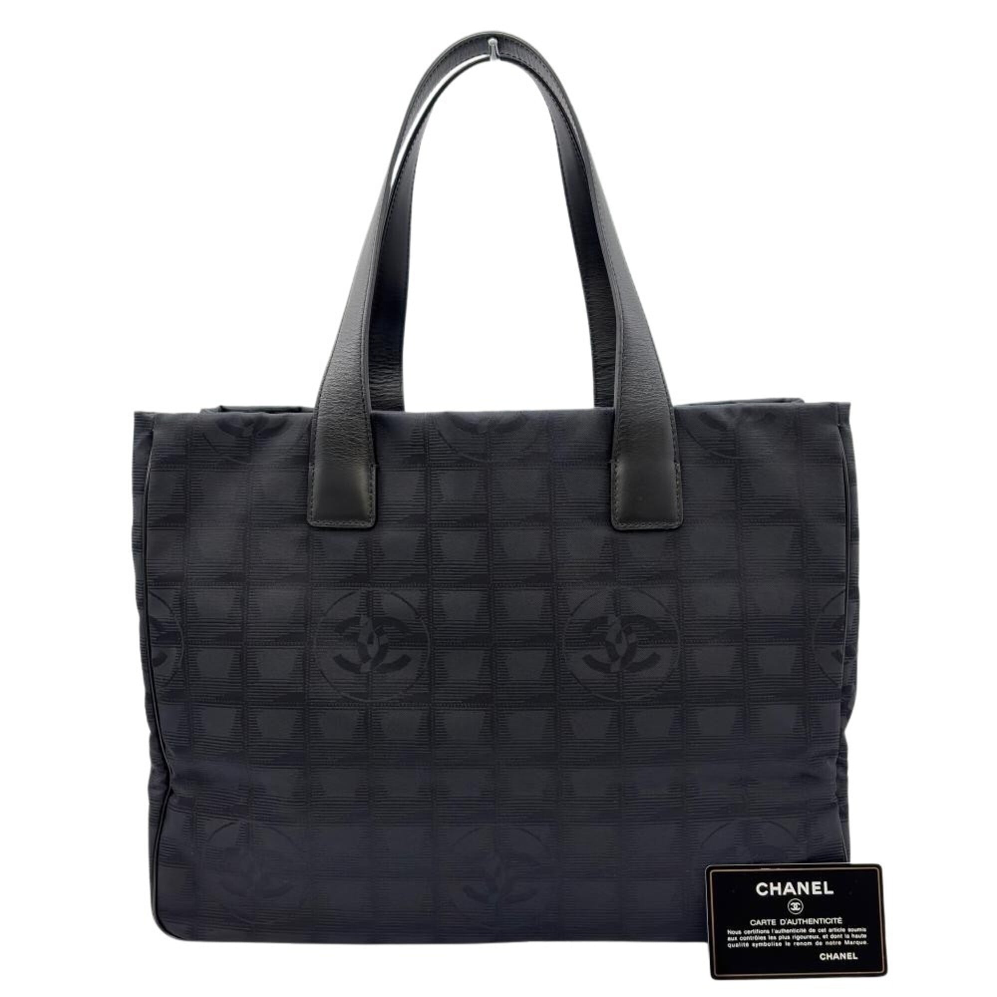 Chanel New Travel Line Black Nylon Tote Bag (Pre-Owned)