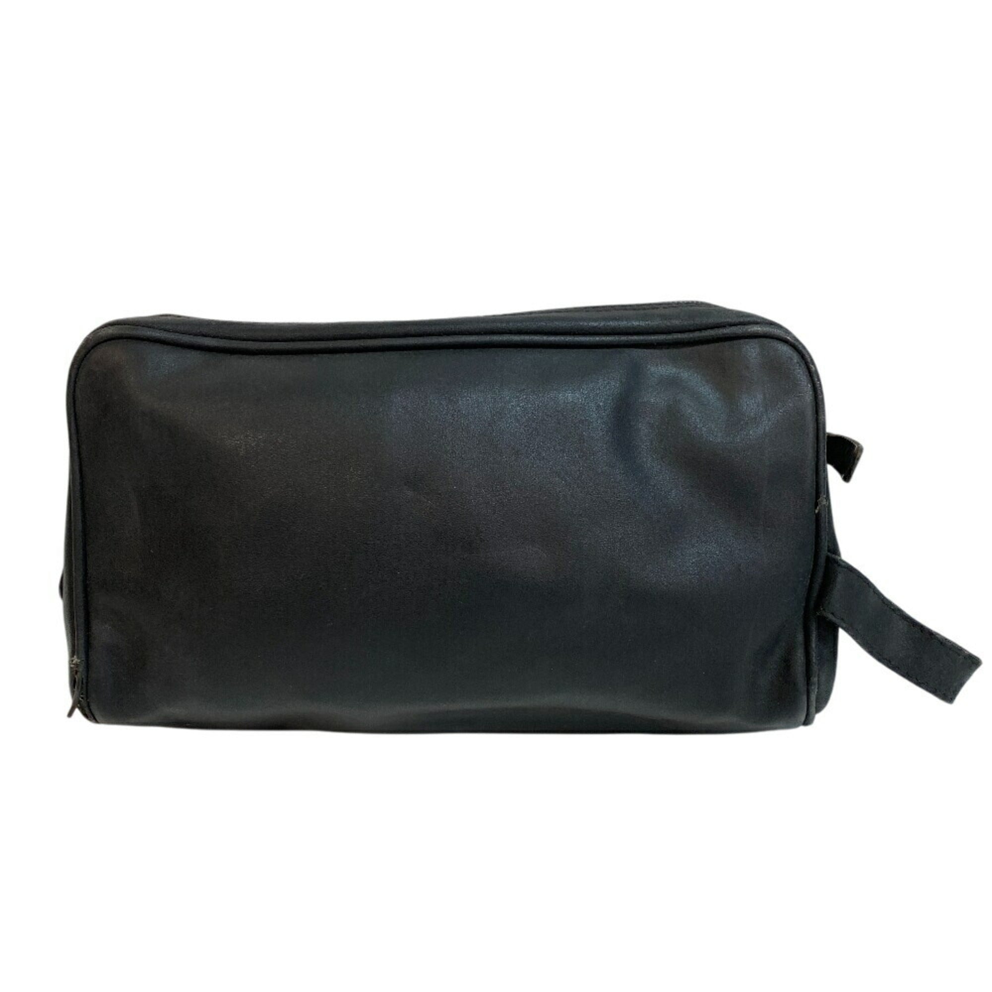 Versace Black Leather Clutch Bag (Pre-Owned)