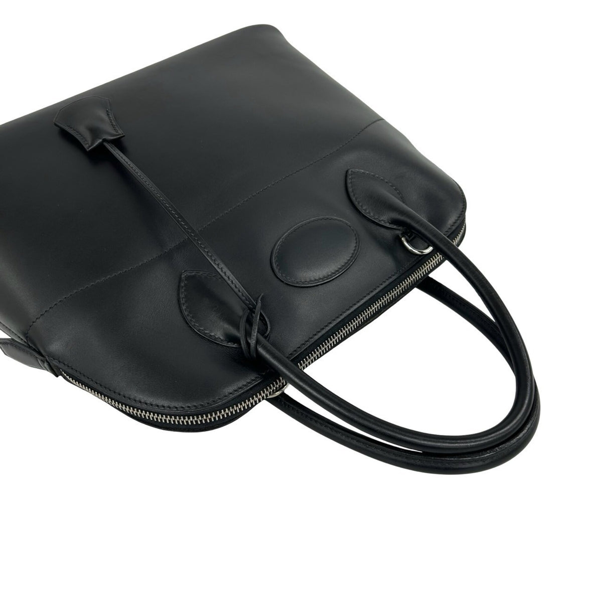 Hermes Black Box Calf Leather Handbag Shoulder Bag (Pre-Owned)
