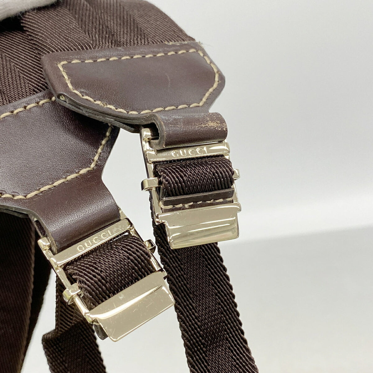 Gucci Beige Brown Pvc Backpack (Pre-Owned)