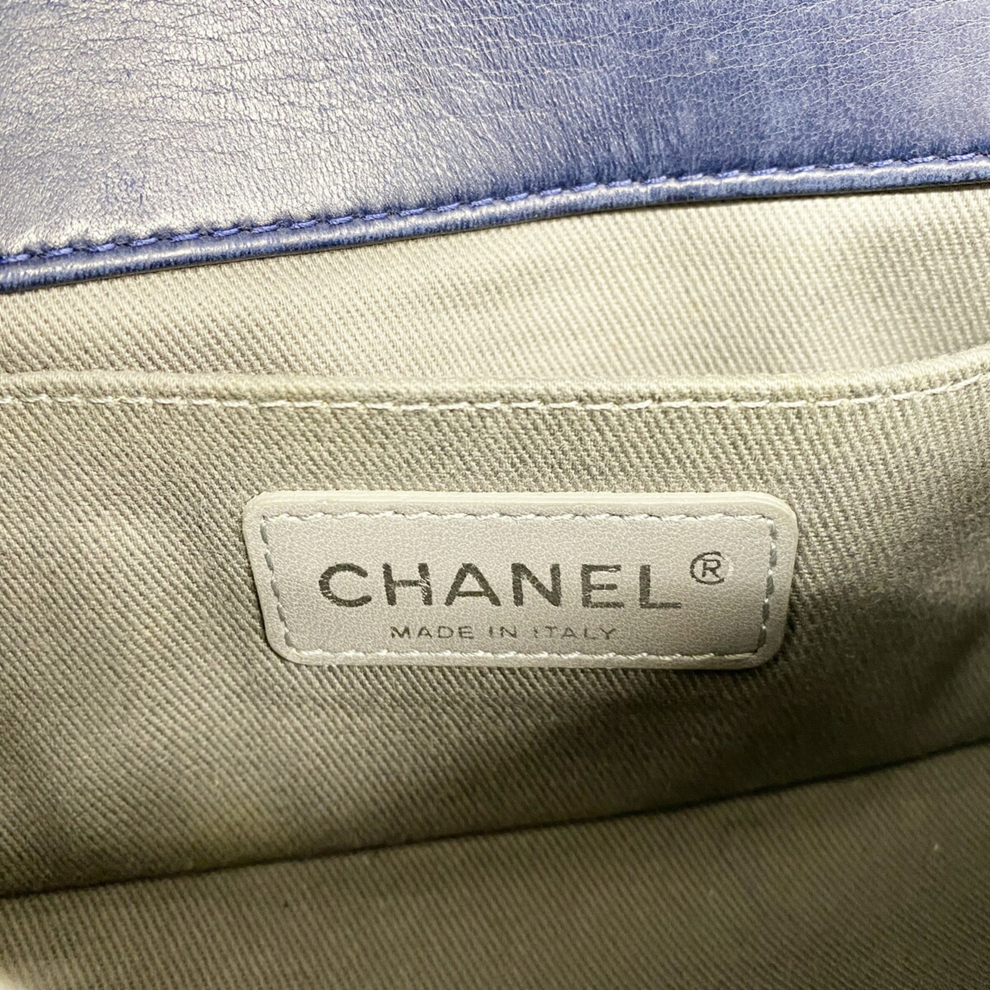 Chanel Navy Suede Shoulder Bag (Pre-Owned)
