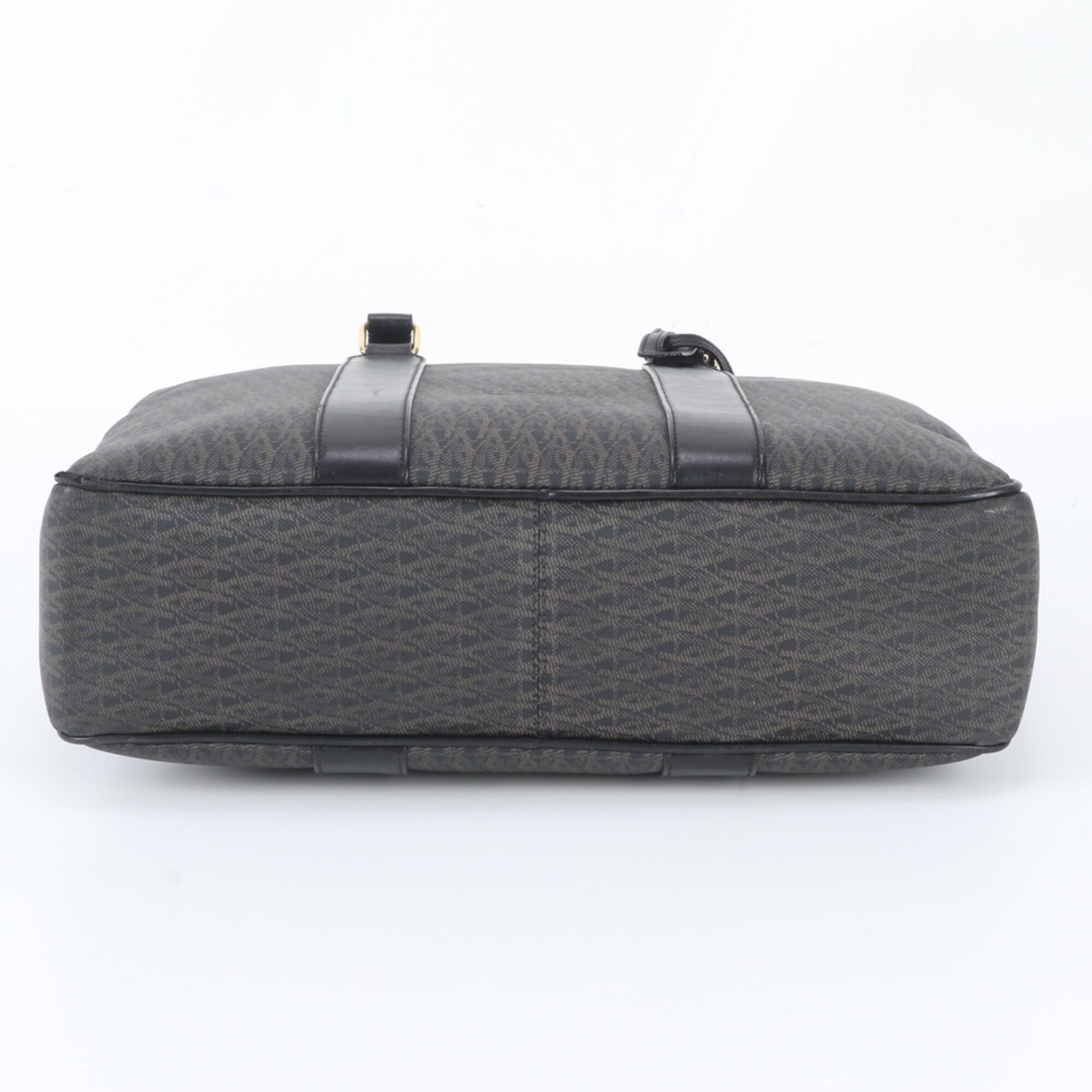 Saint Laurent Black Leather Coated Canvas Briefcase (Pre-Owned)