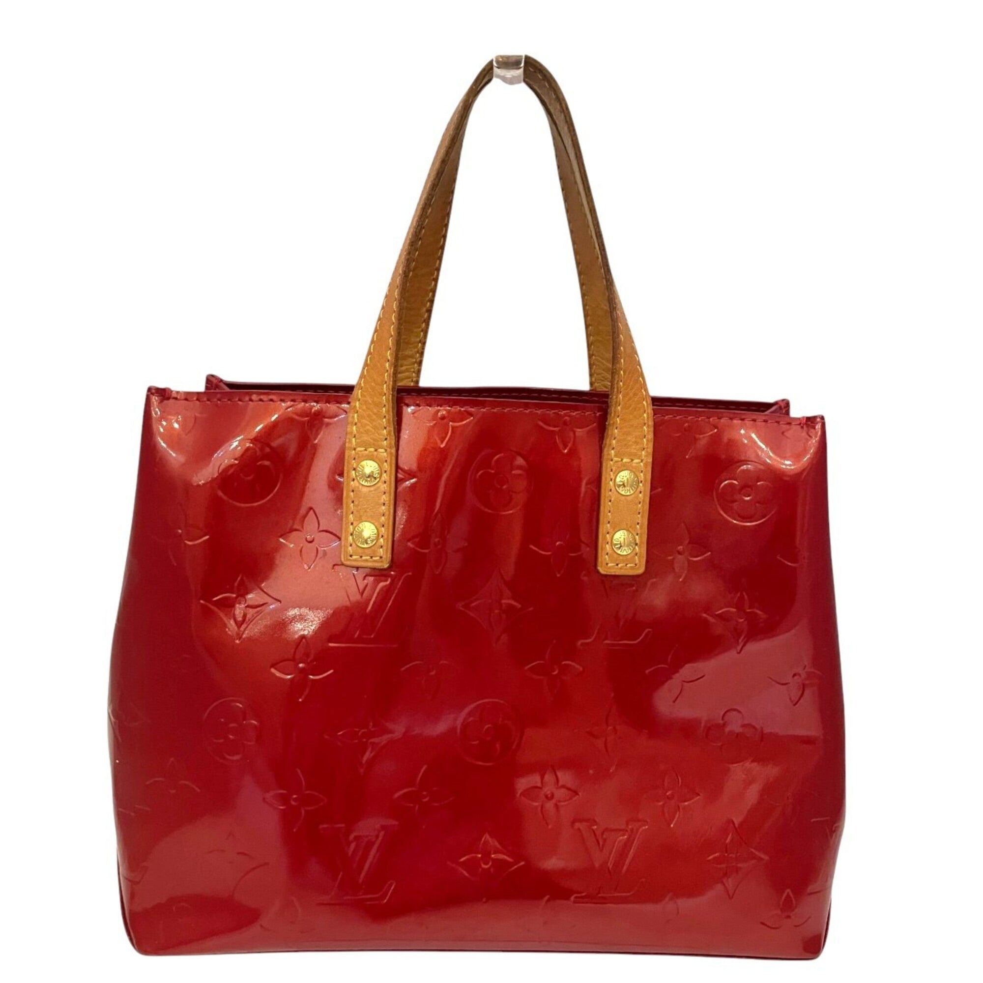 Louis Vuitton Red Color Vernis Leather Handbag (Pre-Owned)