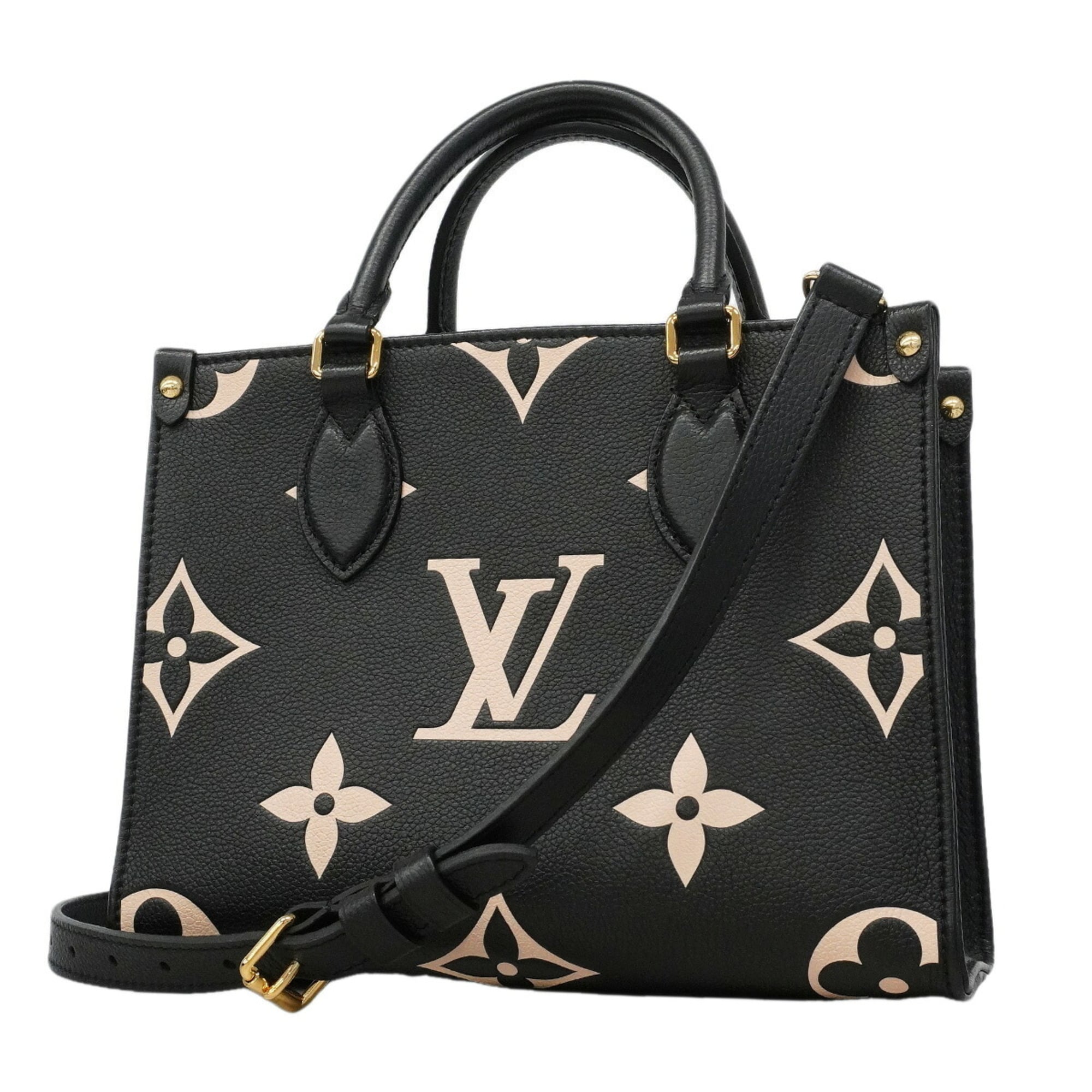Louis Vuitton Beige Black Handbag (Pre-Owned)