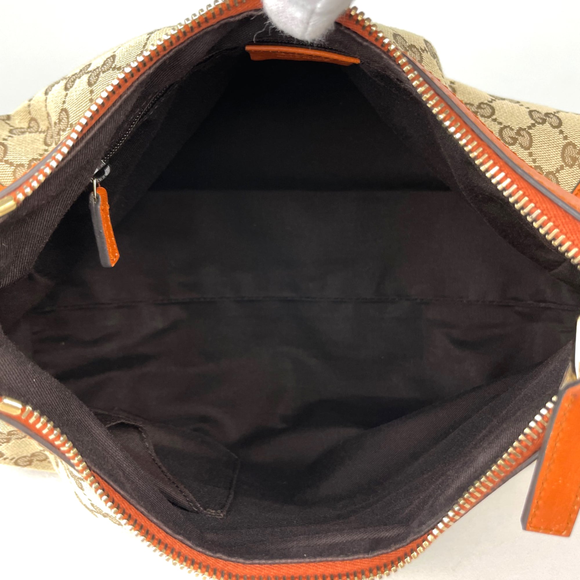 Gucci Beige Orange Gg Canvas Shoulder Bag (Pre-Owned)
