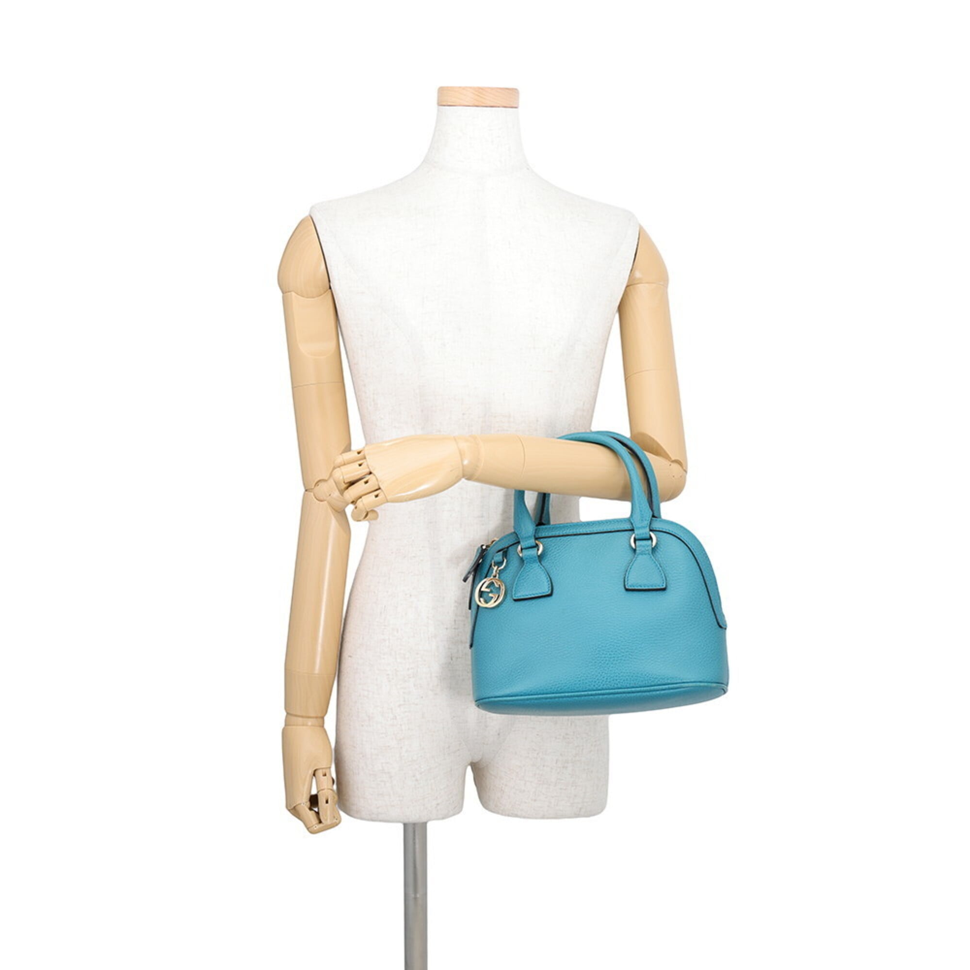 Gucci Turquoise Leather Handbag Shoulder Bag (Pre-Owned)