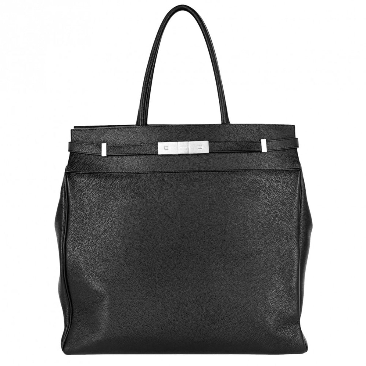 Saint Laurent Black Leather Handbag Tote Bag (Pre-Owned)