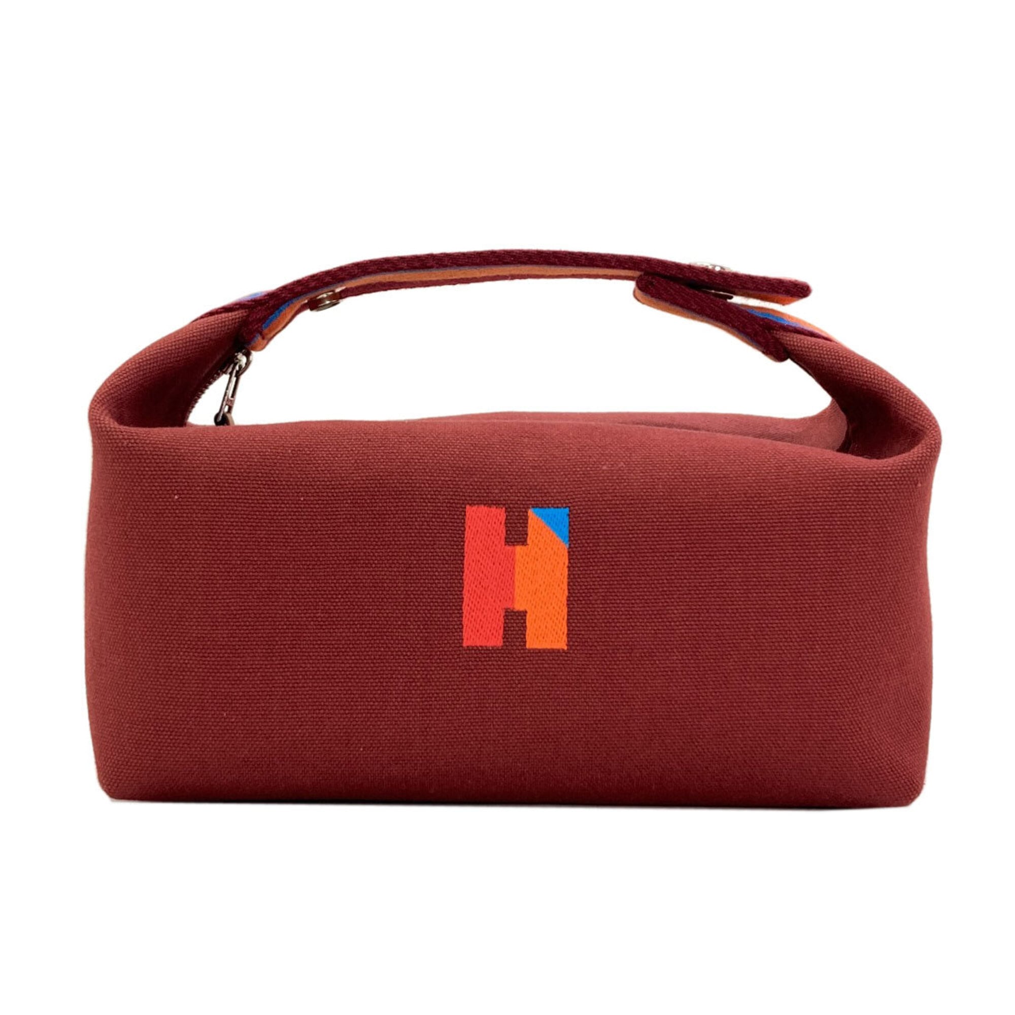 Hermes Red Color Canvas Handbag (Pre-Owned)