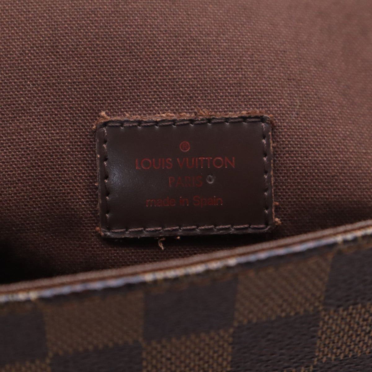 Louis Vuitton Beige Brown Coated Canvas Leather Shoulder Bag (Pre-Owned)