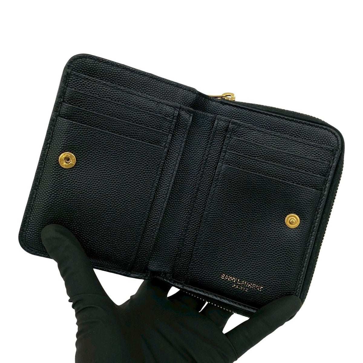 Saint Laurent Black Leather Wallet (Bi-Fold) (Pre-Owned)
