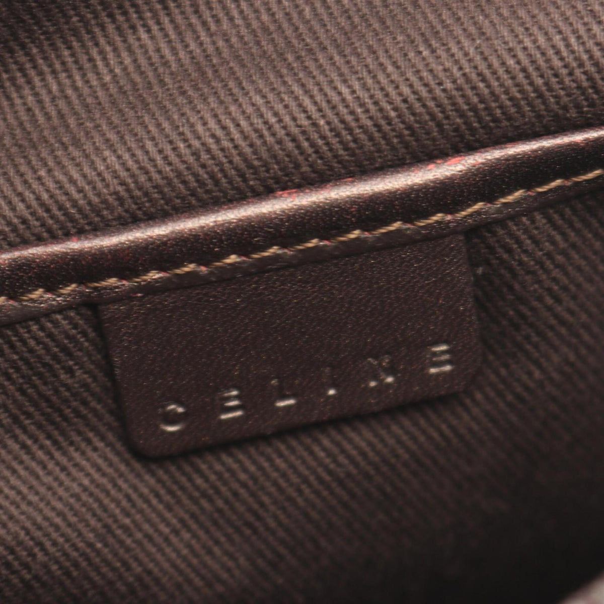 Celine Beige Brown Canvas Leather Handbag (Pre-Owned)