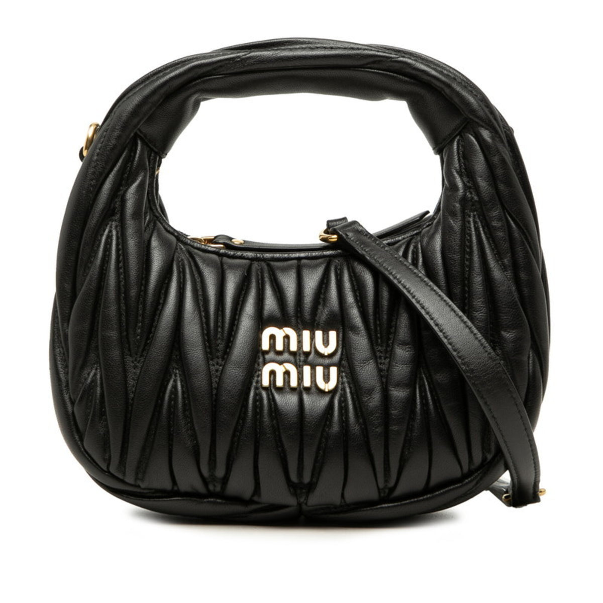 Miu Miu Black Leather Handbag Shoulder Bag (Pre-Owned)