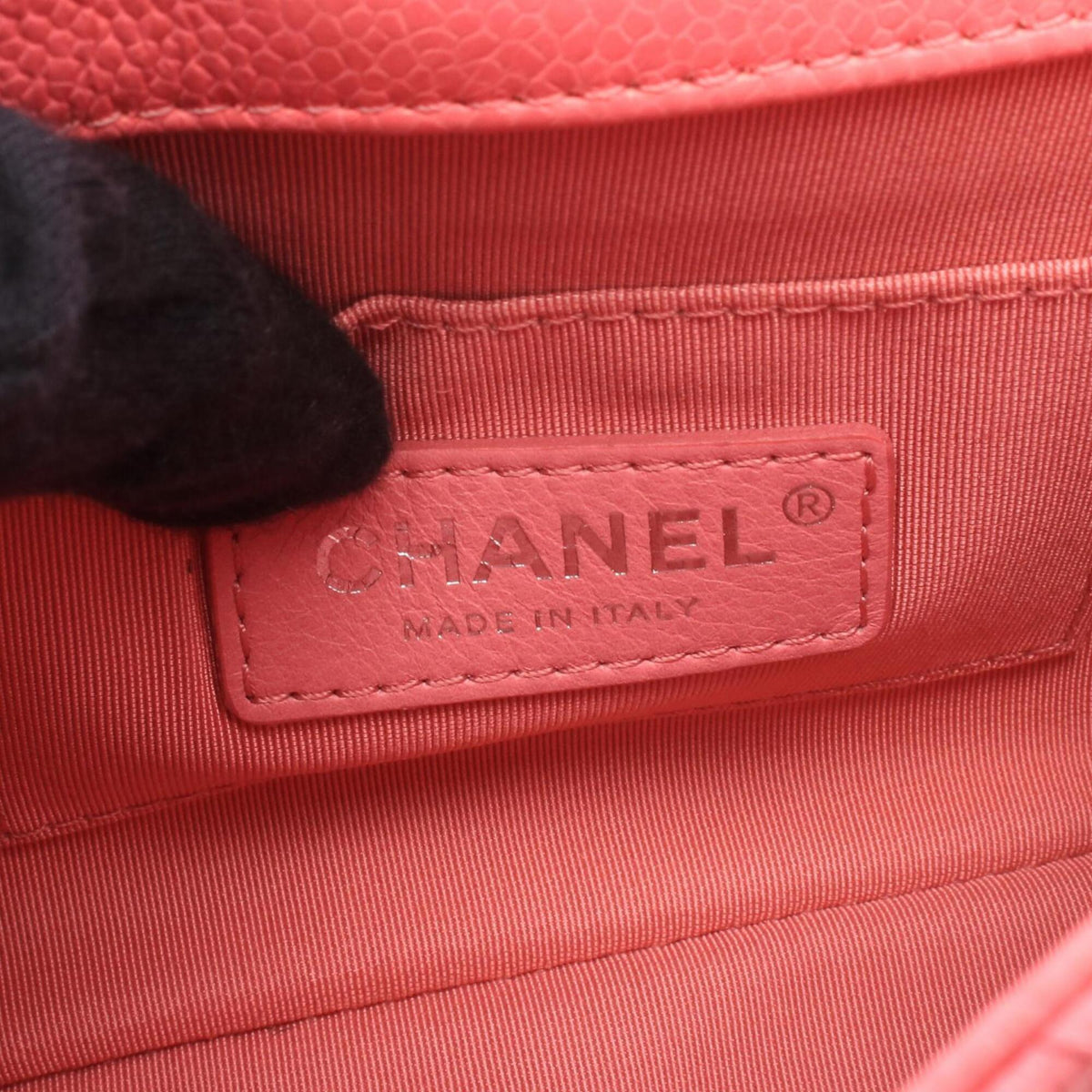 Chanel Pink Grained Calfskin Handbag Shoulder Bag (Pre-Owned)