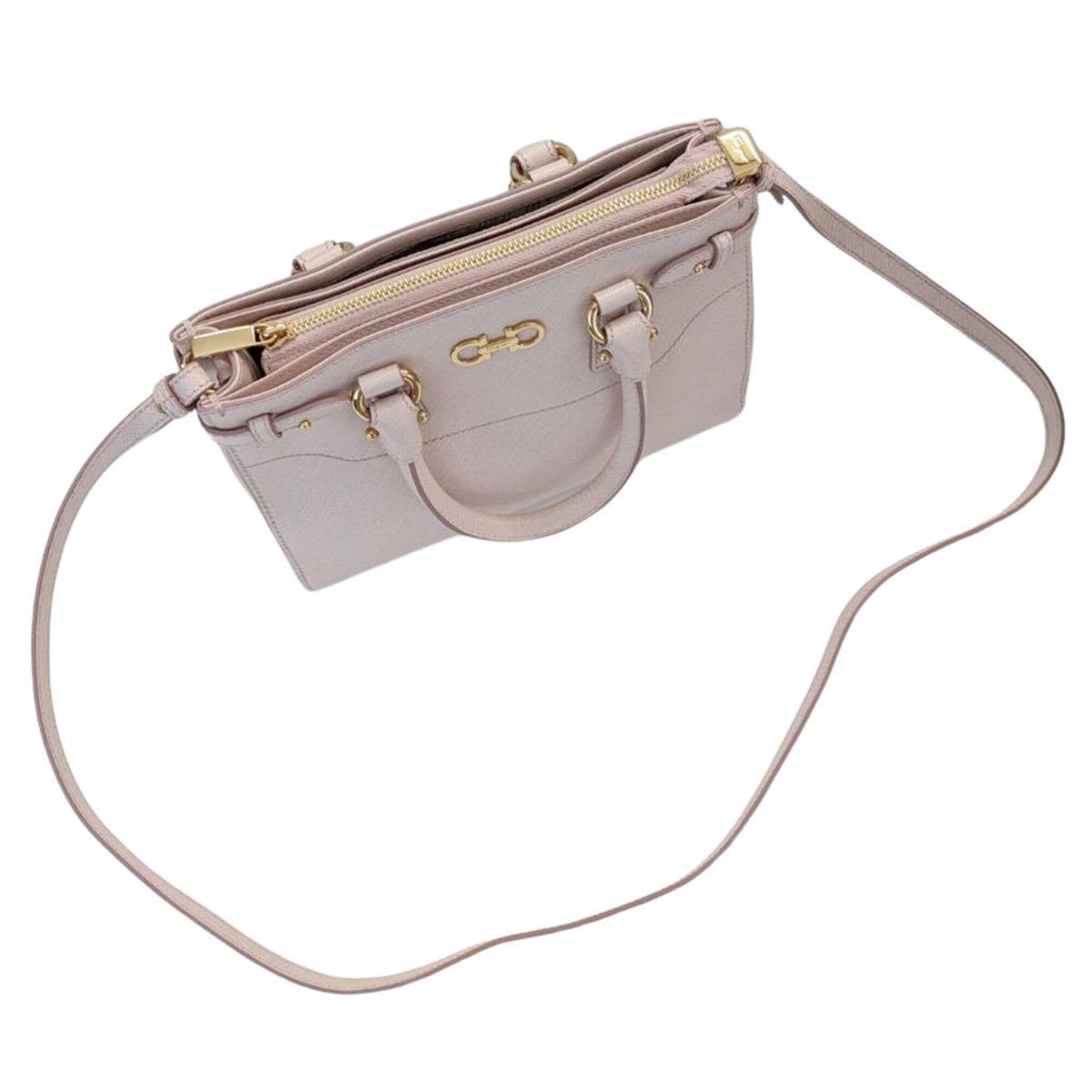 Salvatore Ferragamo Pink Leather Handbag Shoulder Bag (Pre-Owned)
