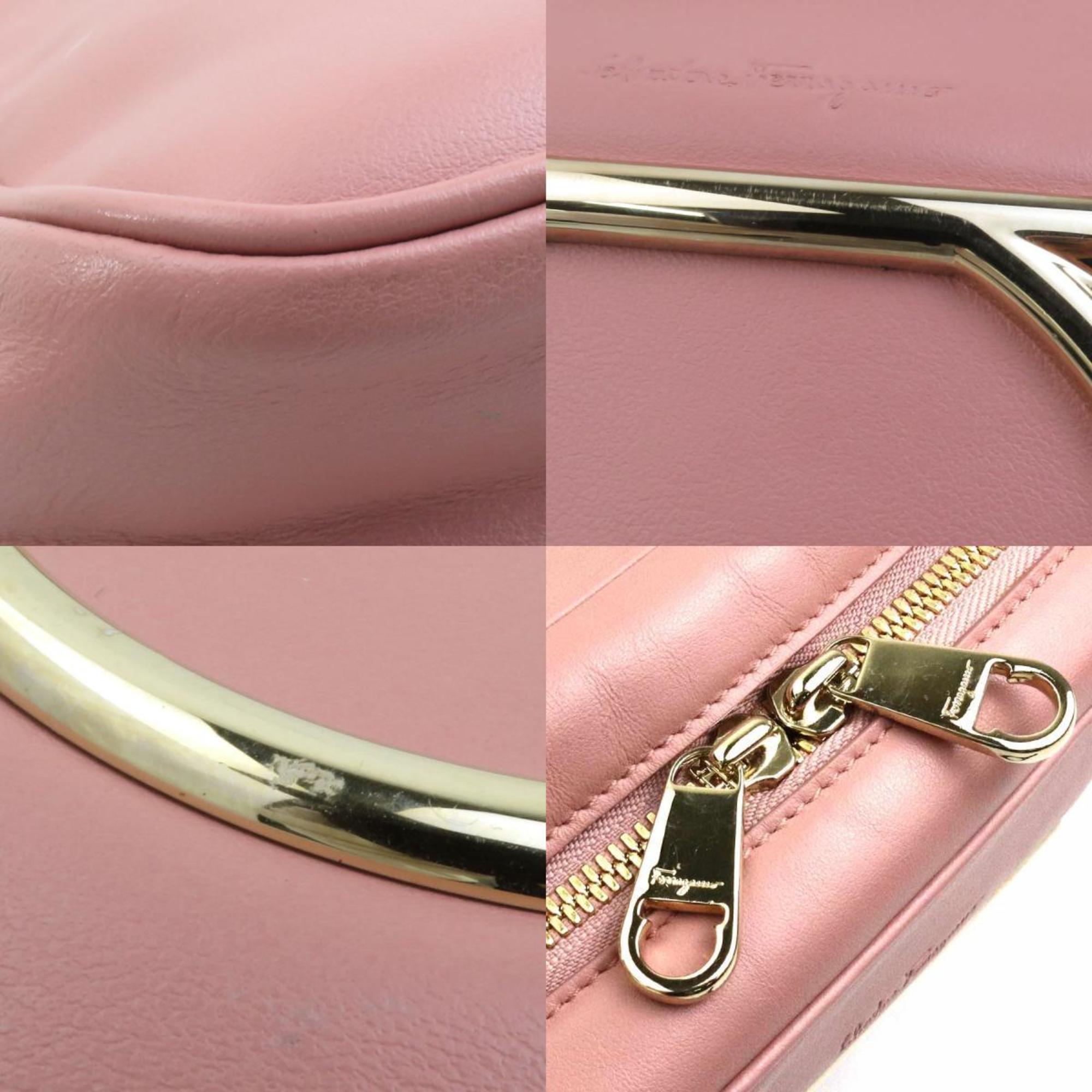 Salvatore Ferragamo Pink Leather Shoulder Bag (Pre-Owned)