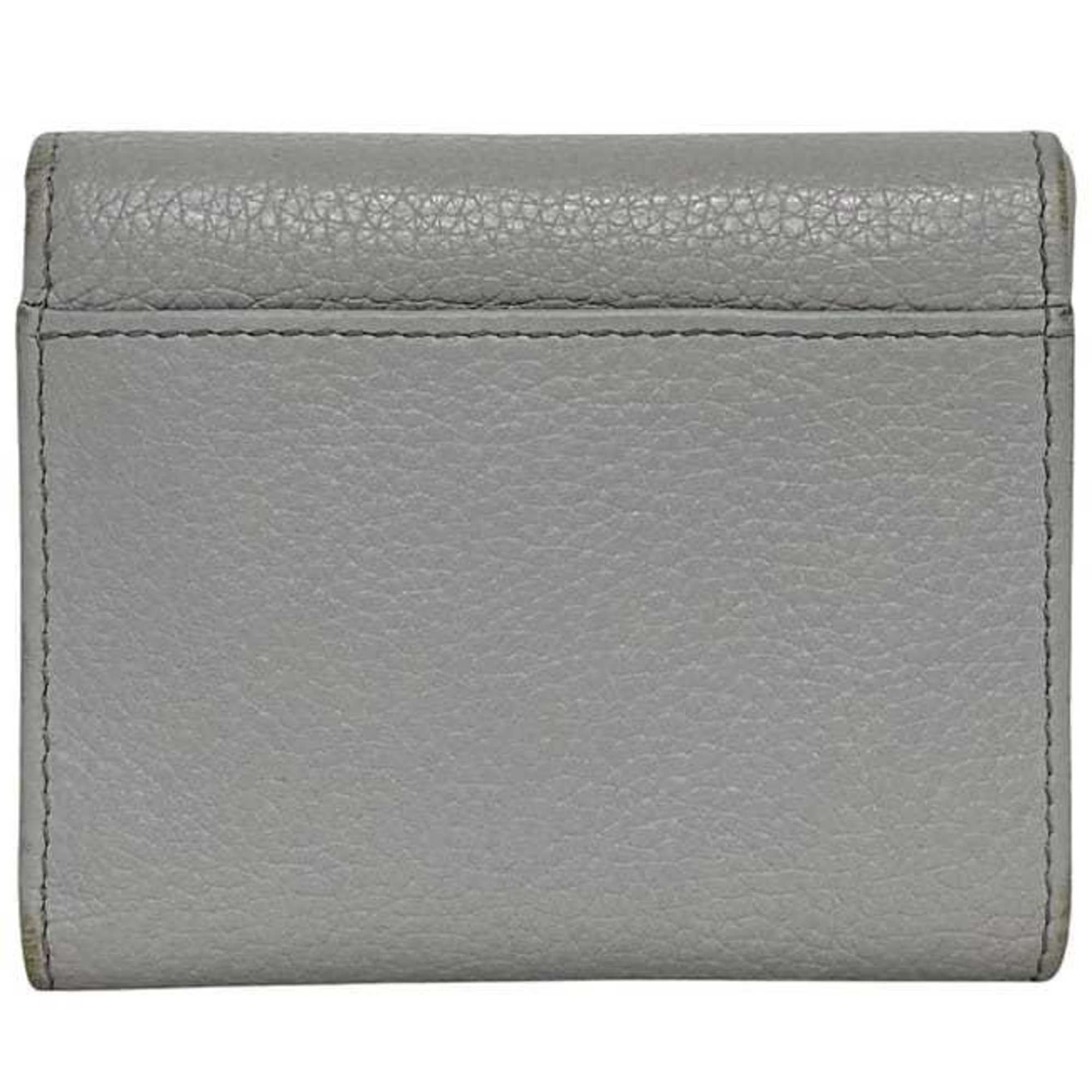 Miu Miu Gray Leather Wallet (Tri-Fold) (Pre-Owned)
