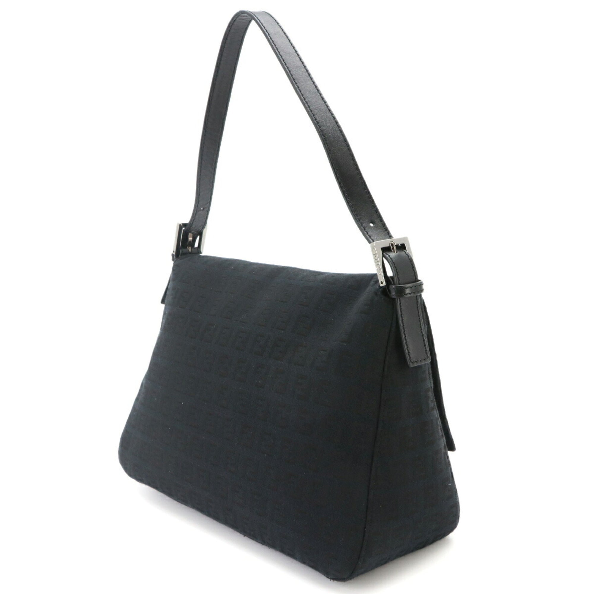 Fendi Black Canvas Leather Shoulder Bag (Pre-Owned)