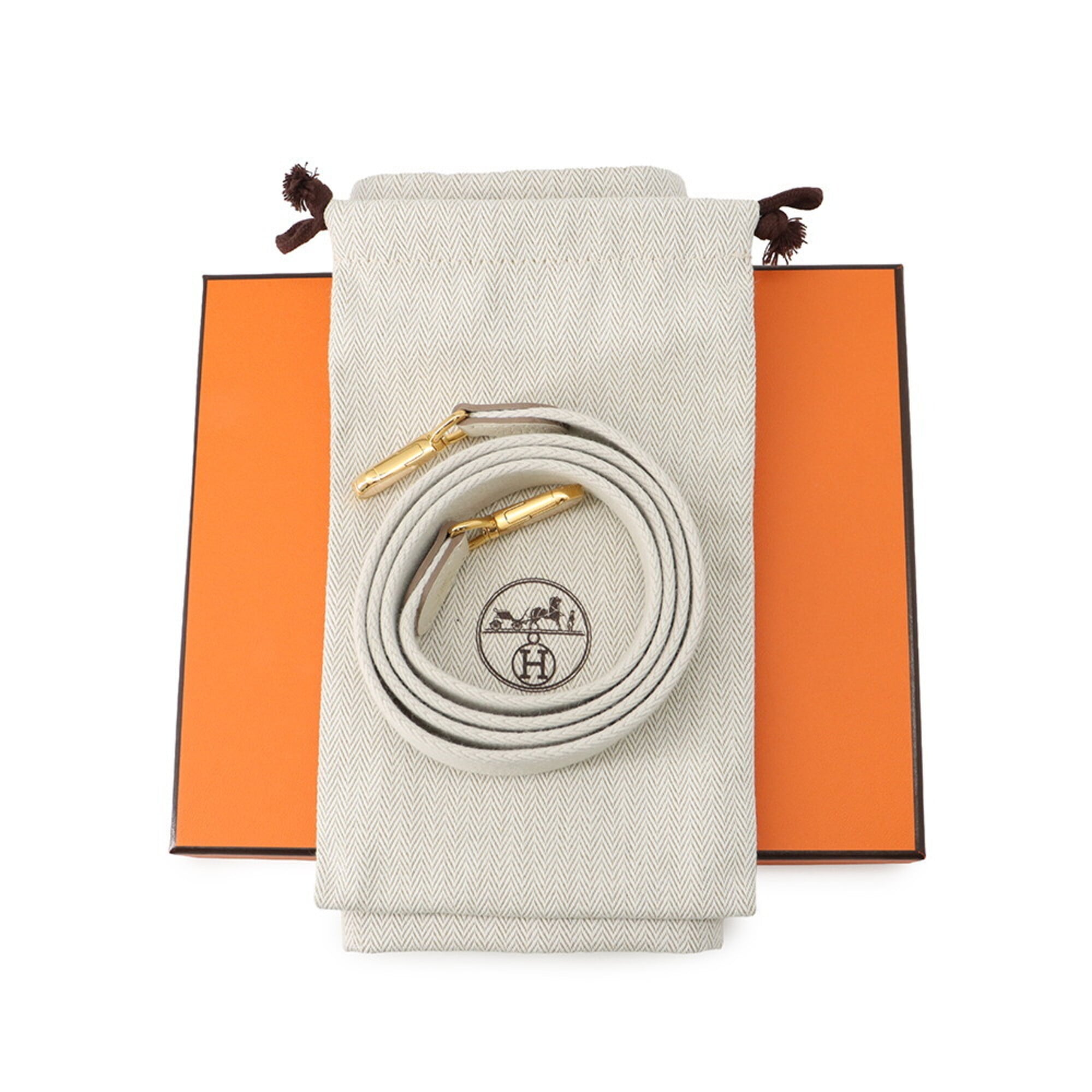Hermes Ivory Taurillon Clemence Leather Shoulder Bag