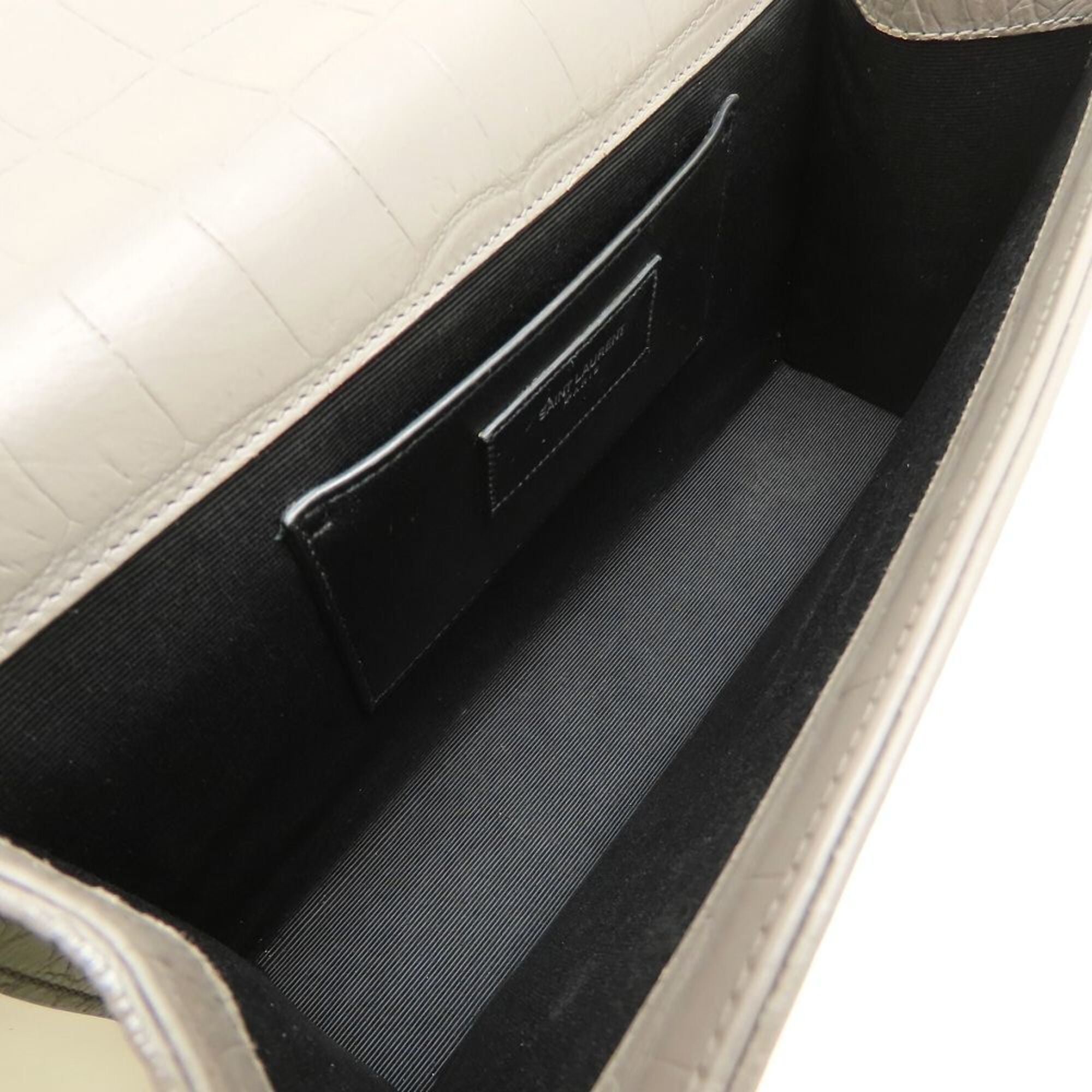 Yves Saint Laurent Gray Leather Shoulder Bag (Pre-Owned)