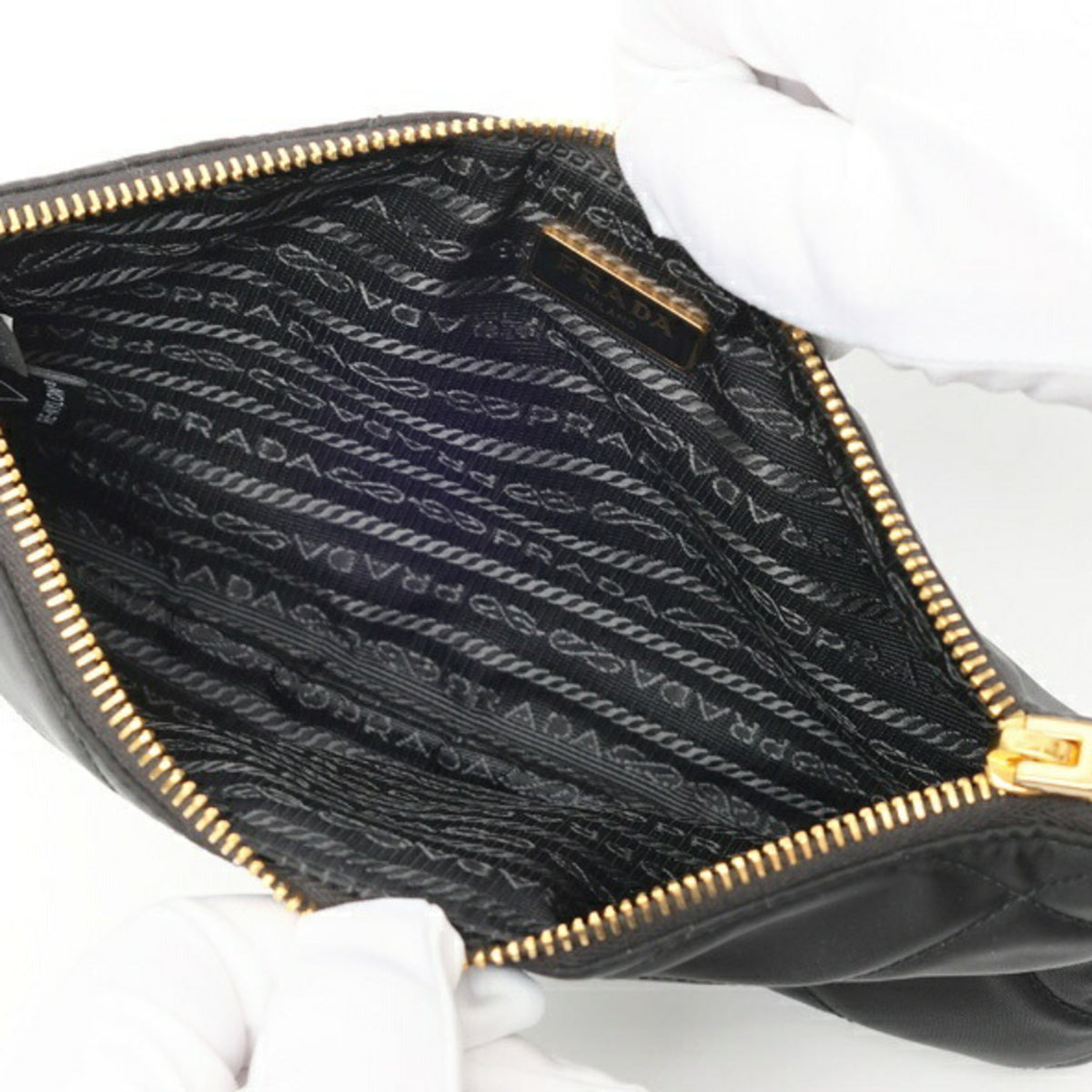 Prada Black Nylon Pouch Shoulder Bag (Pre-Owned)