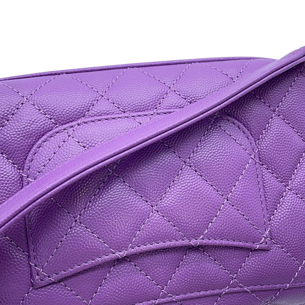 Chanel Matelasse Purple Grained Calfskin Handbag (Pre-Owned)