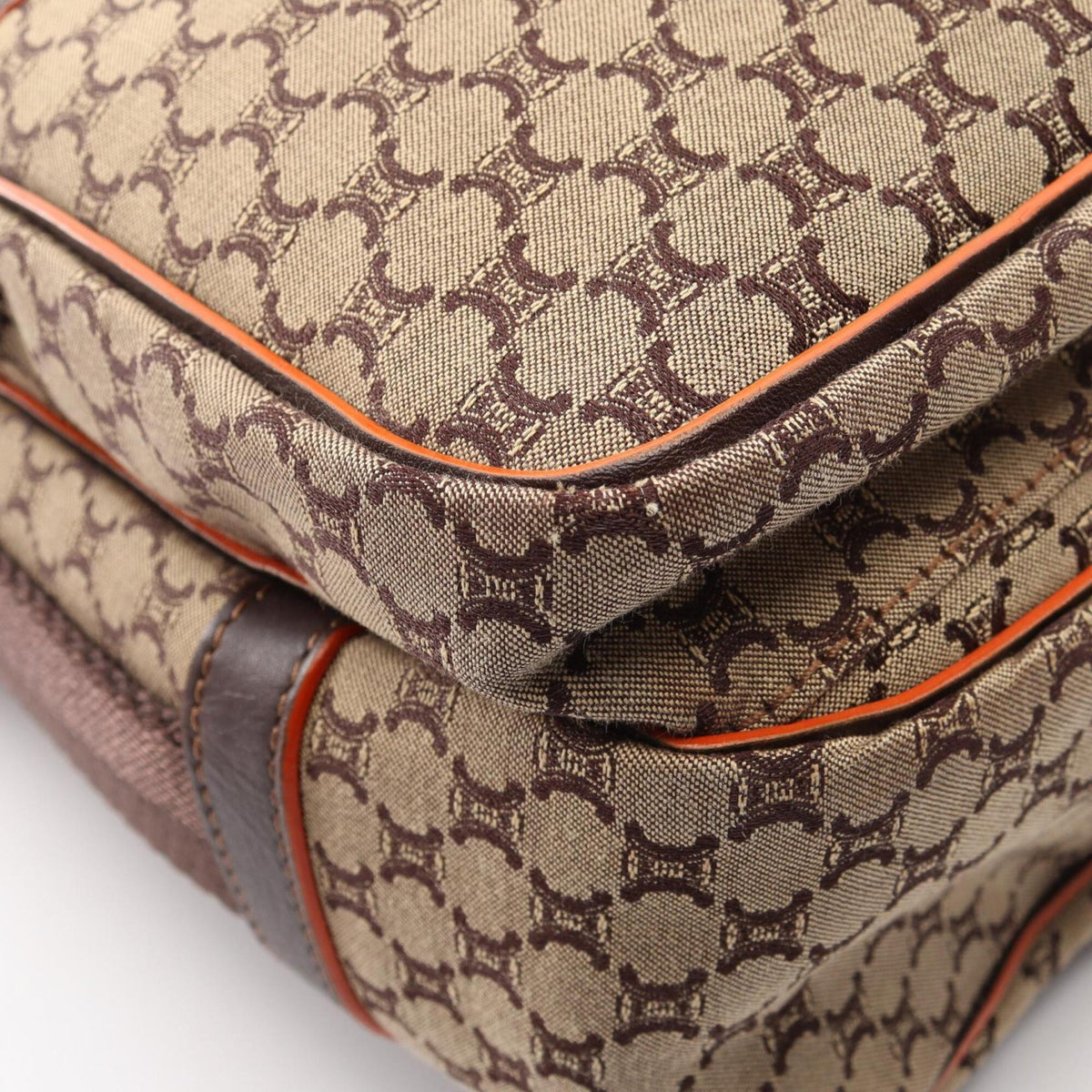 Celine Beige Brown Canvas Leather Handbag Shoulder Bag (Pre-Owned)