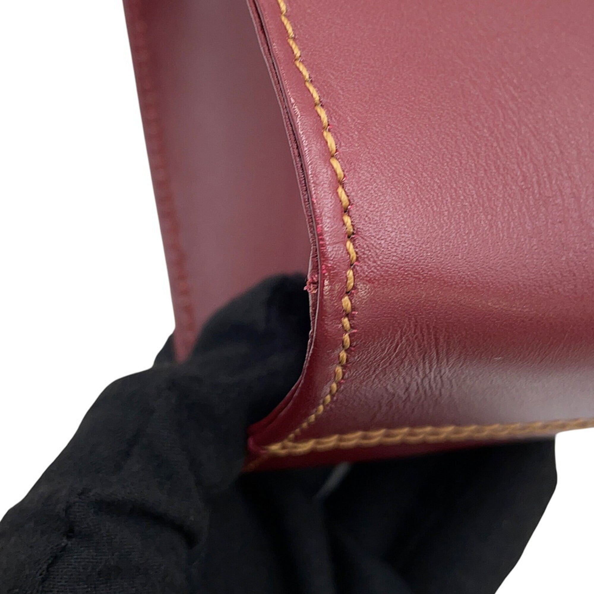 Cartier Must Bordeaux Leather Handbag Tote Bag (Pre-Owned)