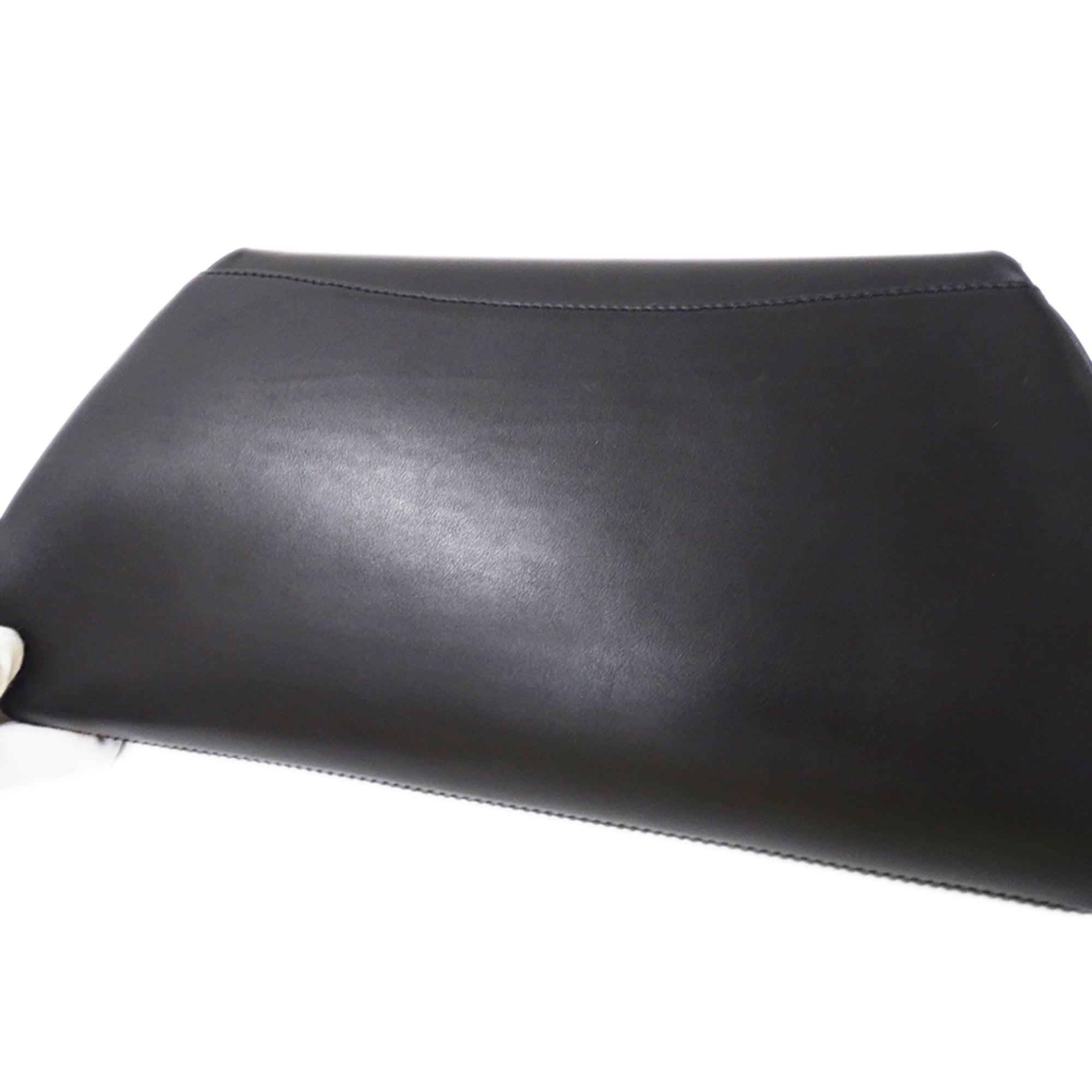 Cartier Black Leather Clutch Bag Handbag (Pre-Owned)
